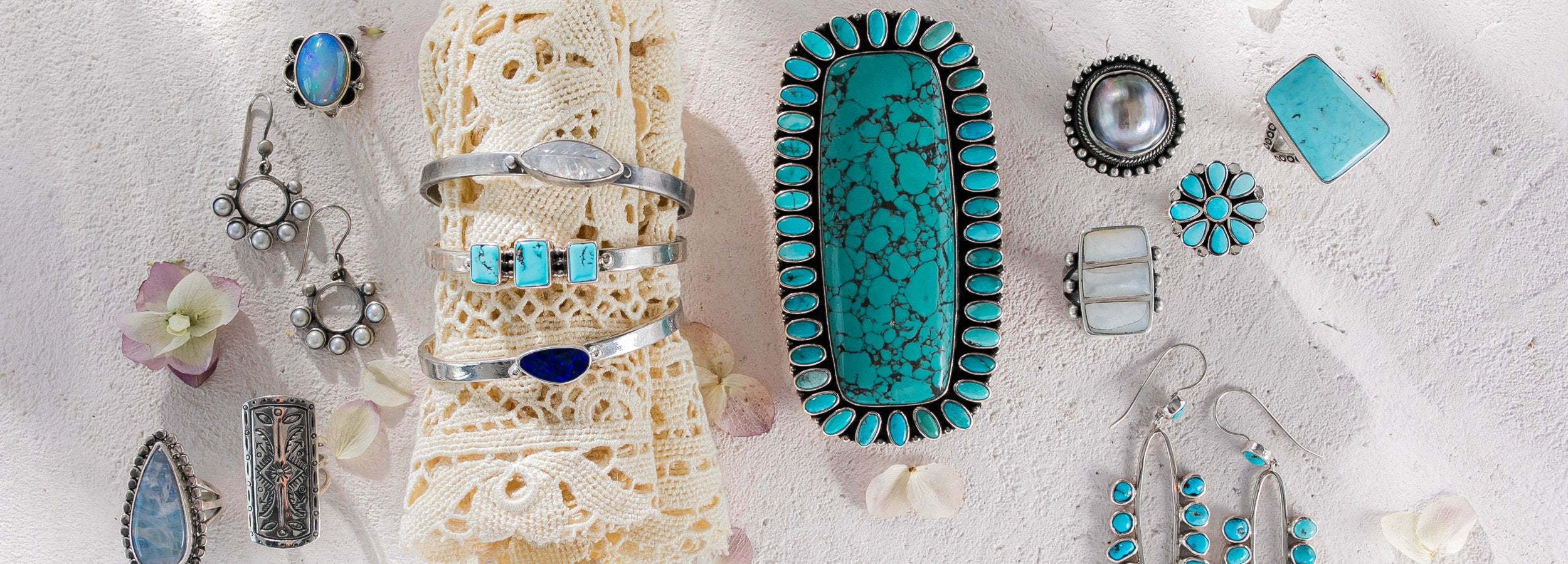 Sheild Rings, Bolos, & Earrings made for the Free Spirited at heart. A bohemian style jewelry collection of Sterling Silver and Genuine Gemstones such as Turquoise, Opals, Larimar, and more!