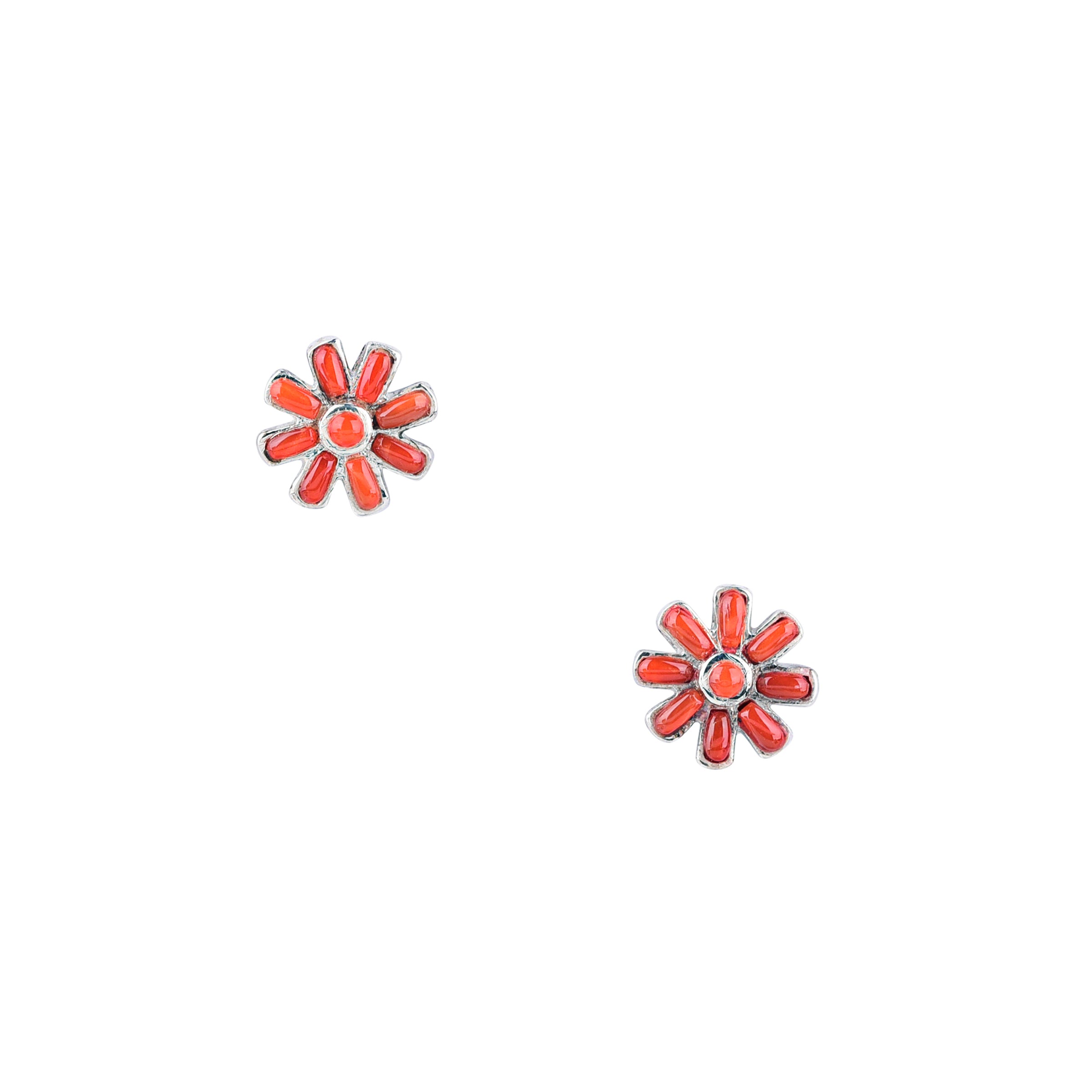 Daisy Studs, bird & arrow, sterling silver, earrings, accessory, ATD, coral