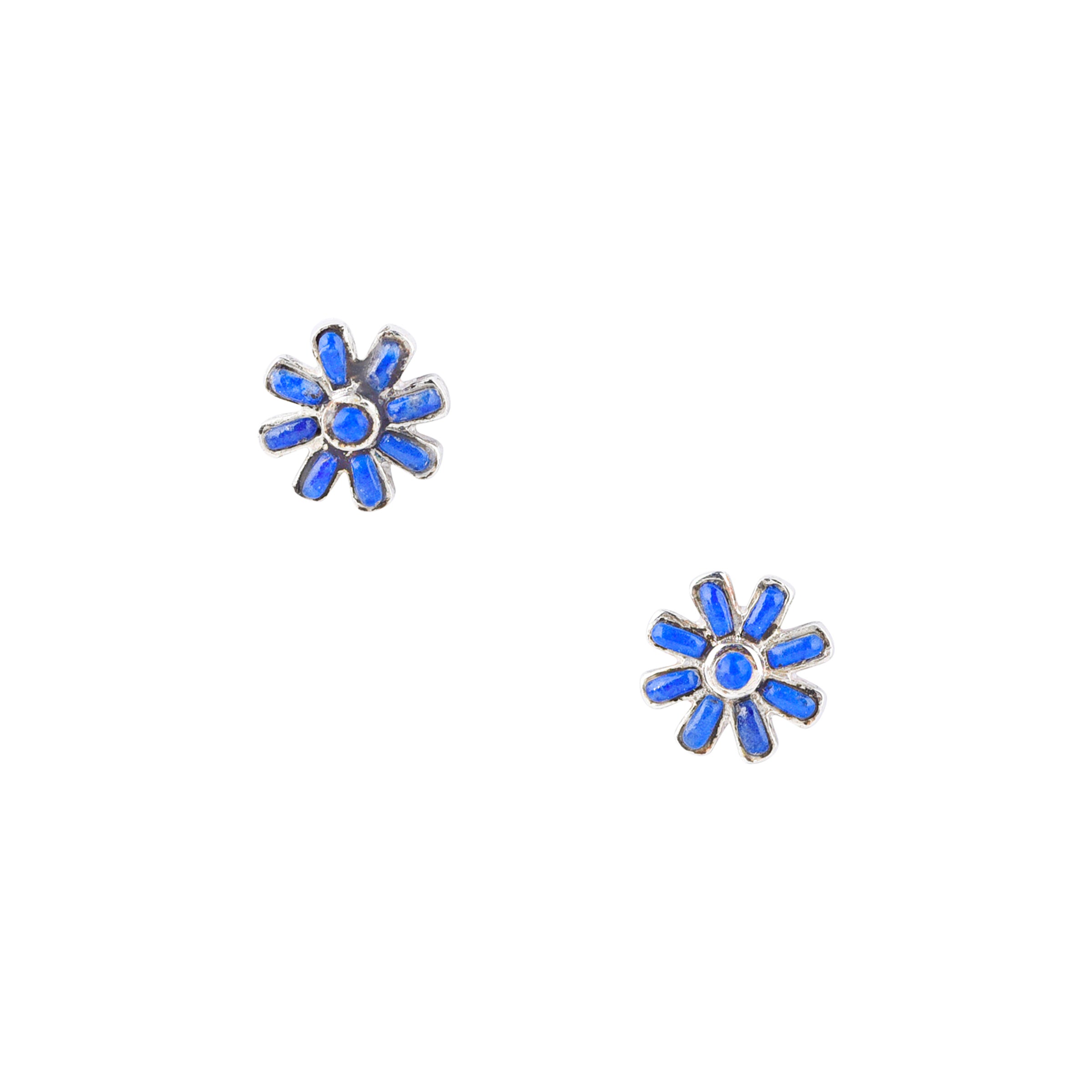 Daisy Studs, bird & arrow, sterling silver, earrings, accessory, ATD, lapis