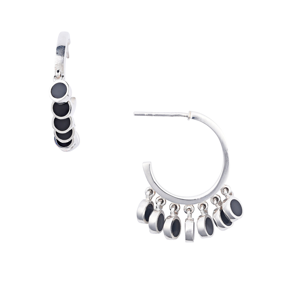 Seven Circle Hoop Earrings