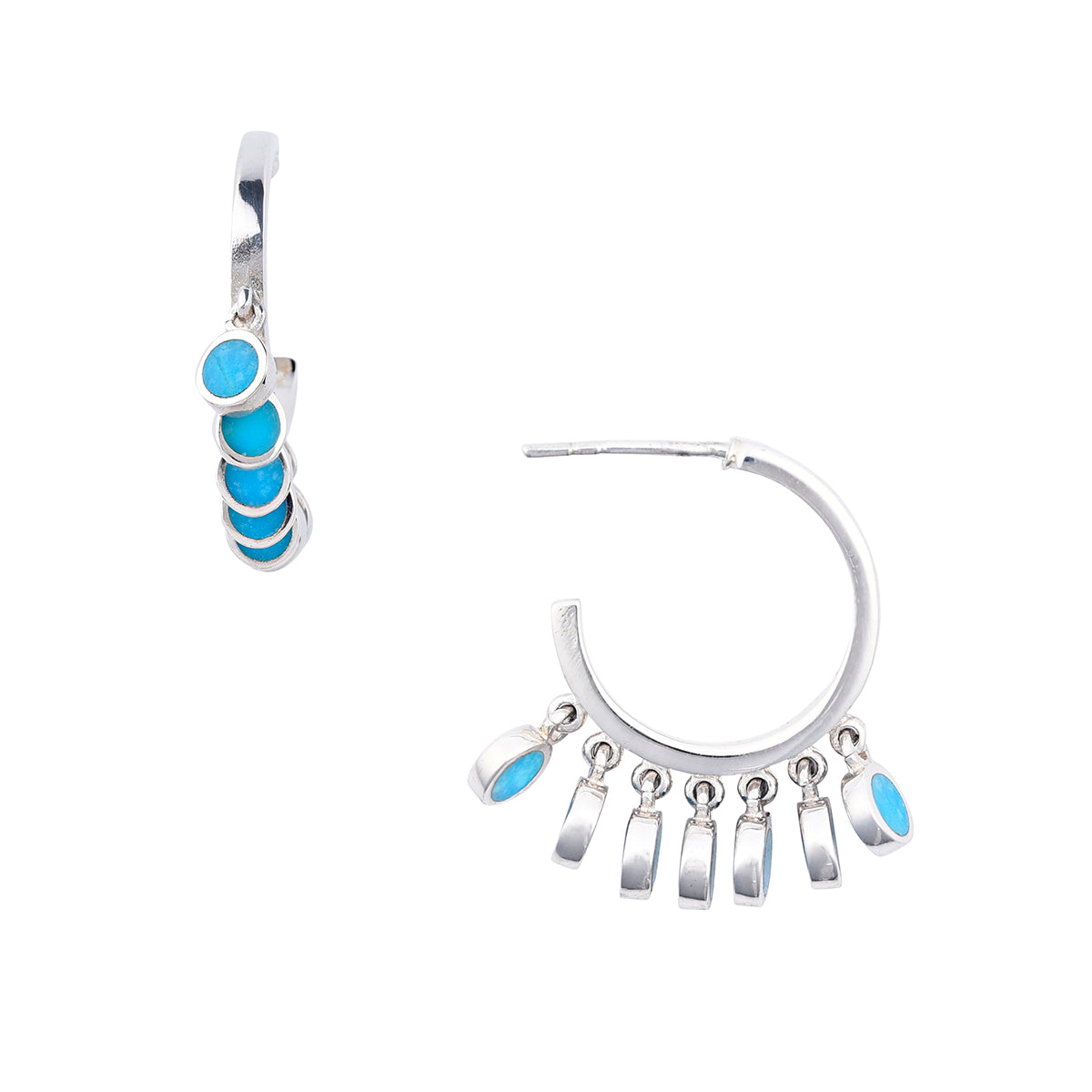 Seven Circle Hoop Earrings