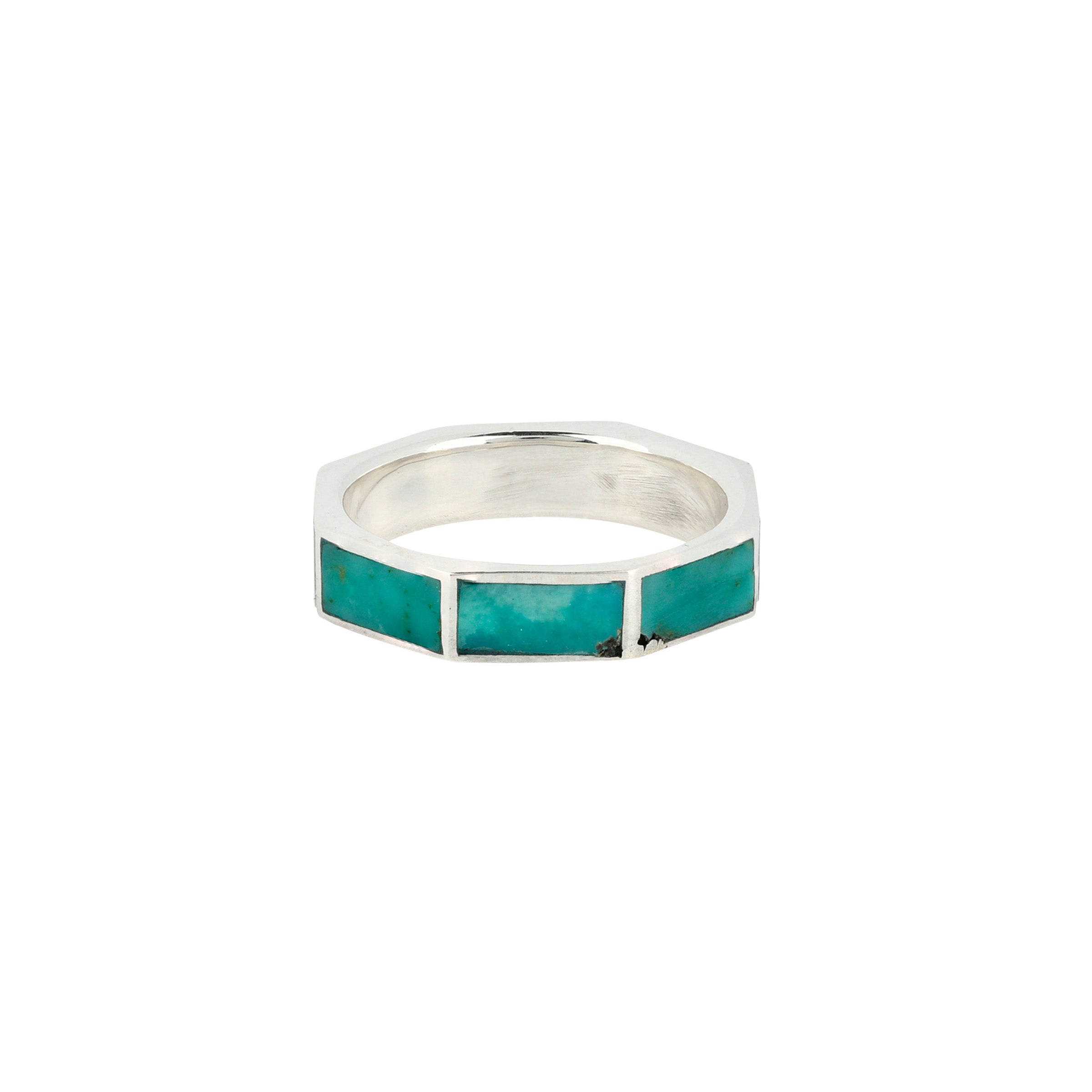 Sterling Silver Turquoise inlay band ring
