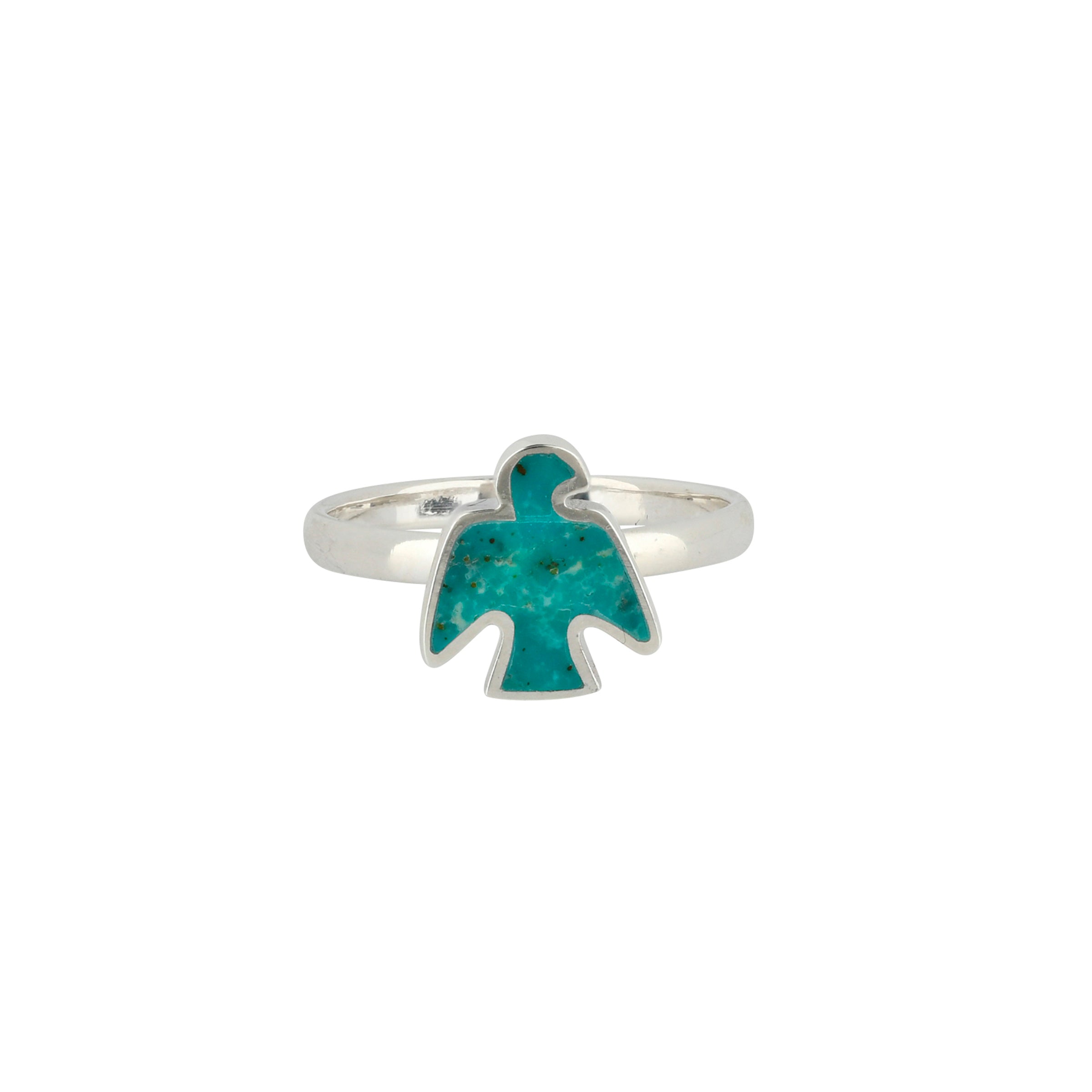 Sterling Silver ring with Peyote Bird design in Turquoise.