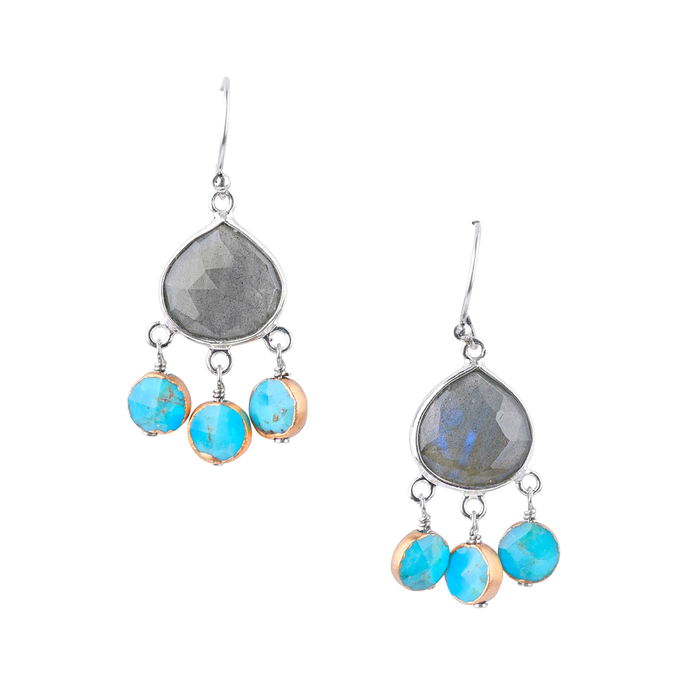 Turquoise Magnolia Earrings
