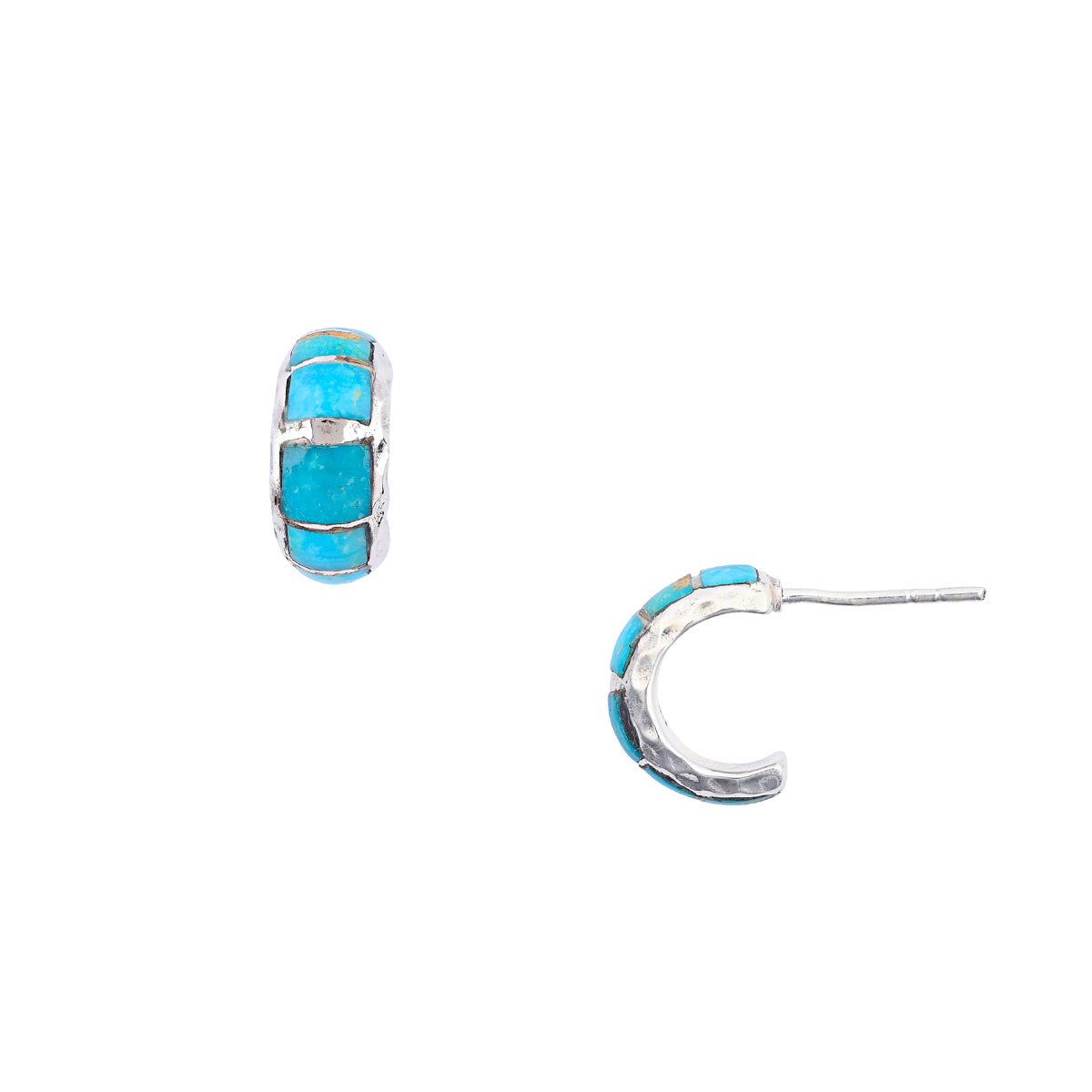 Hammered Edge Rounded Hoop Earrings