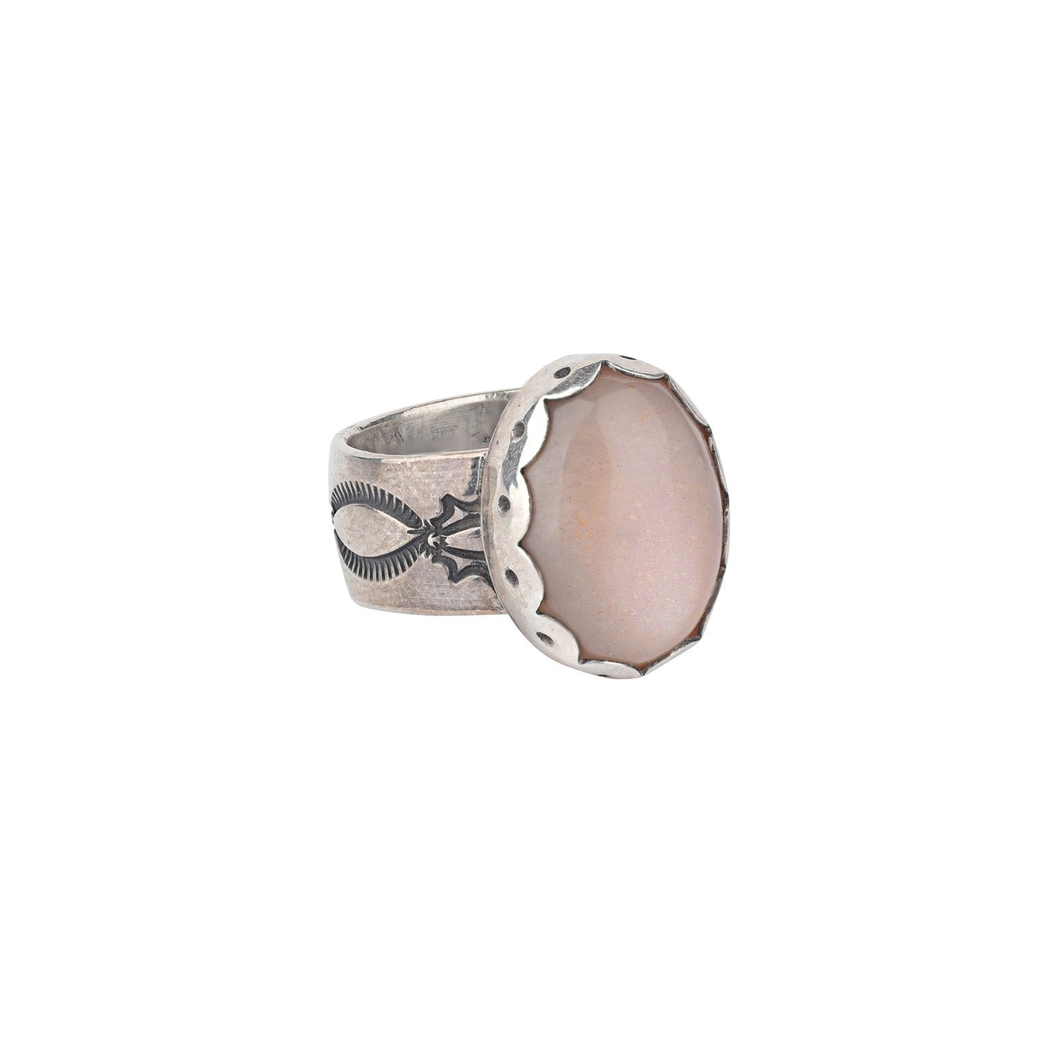 Chris Dungan Peach Moonstone Ring