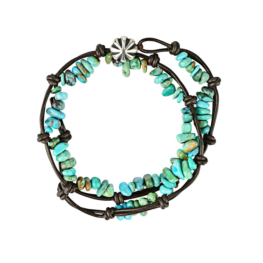Turquoise Pebble Wrap Bracelet