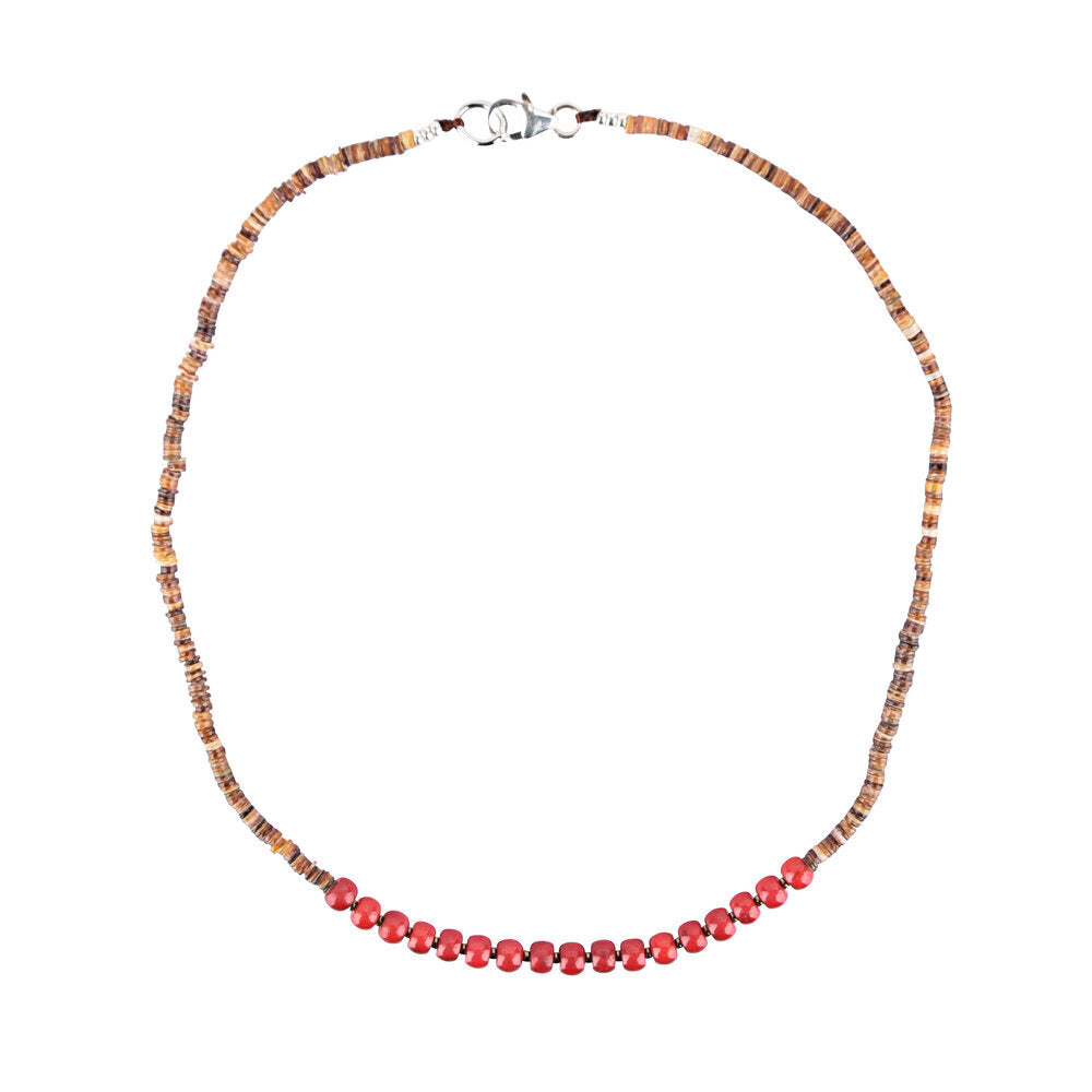 Heishi Coral Necklace