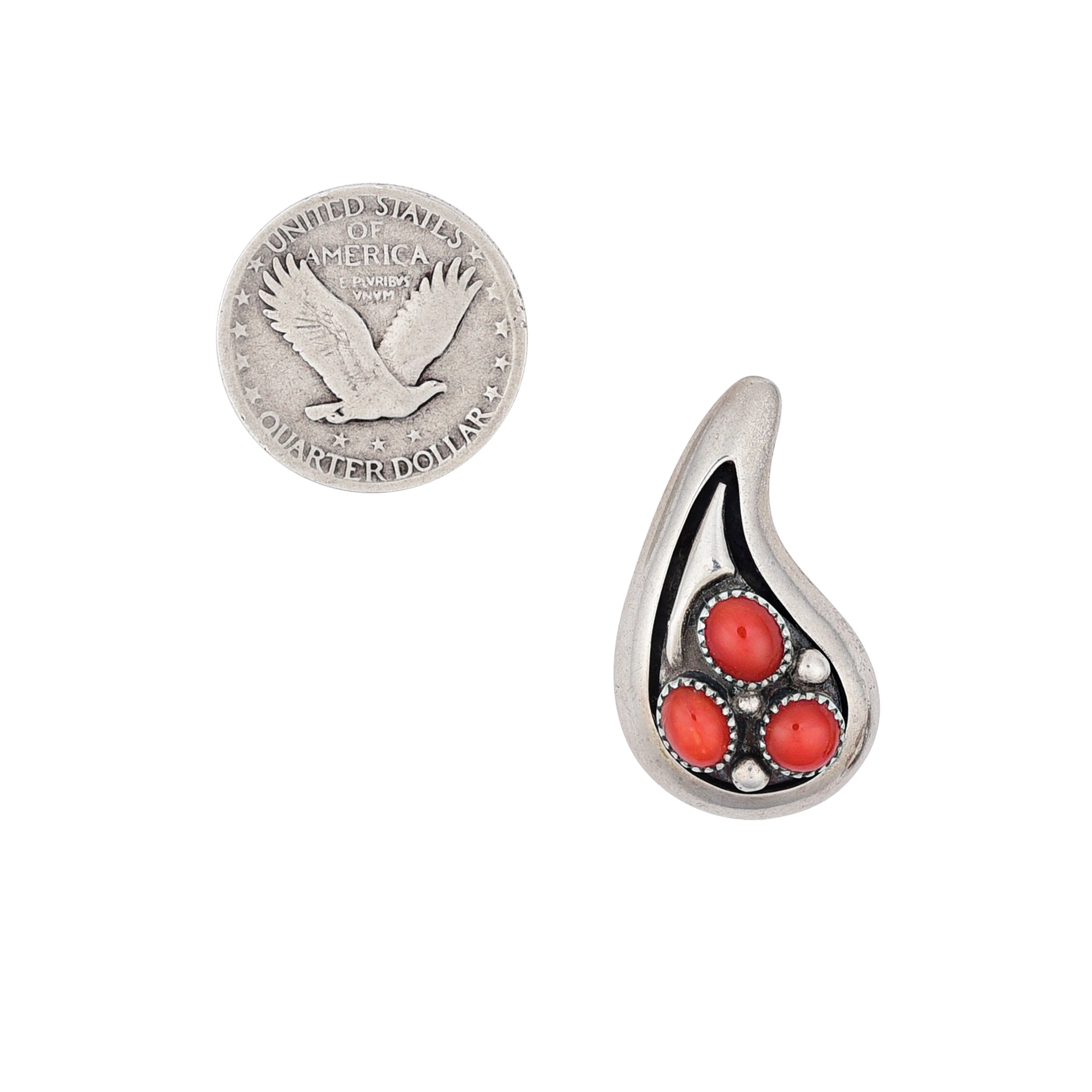 Vintage Red Coral Clip Earrings