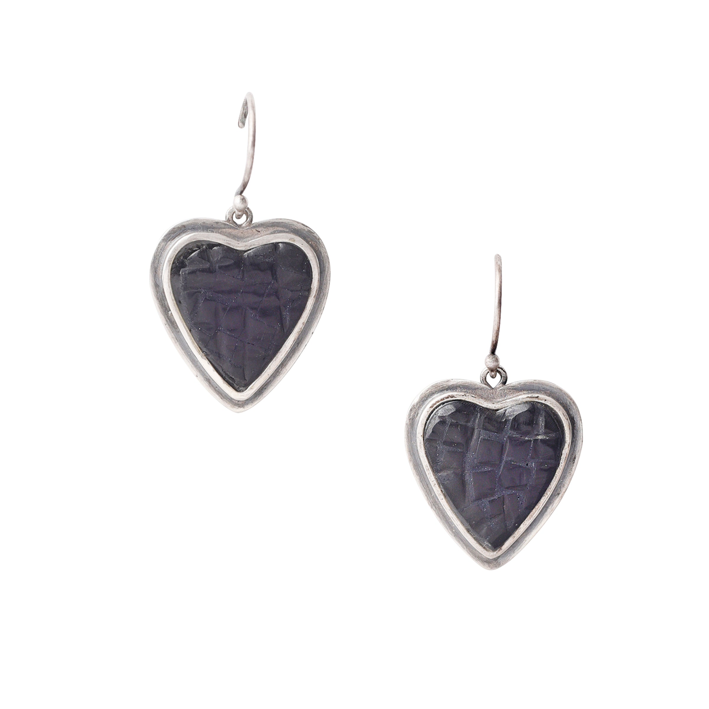Nomad Mosaic Onyx Heart Earrings