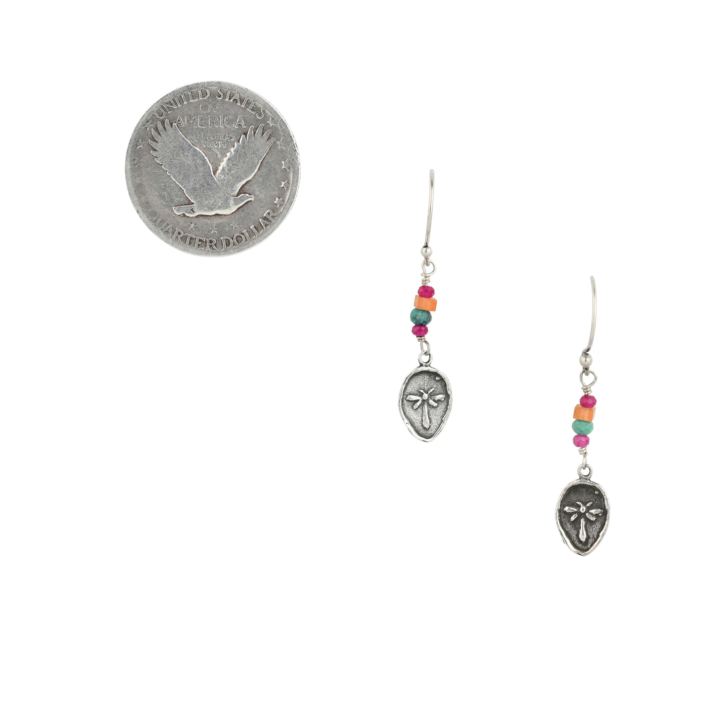 Rainbow Wing Drop Earrings