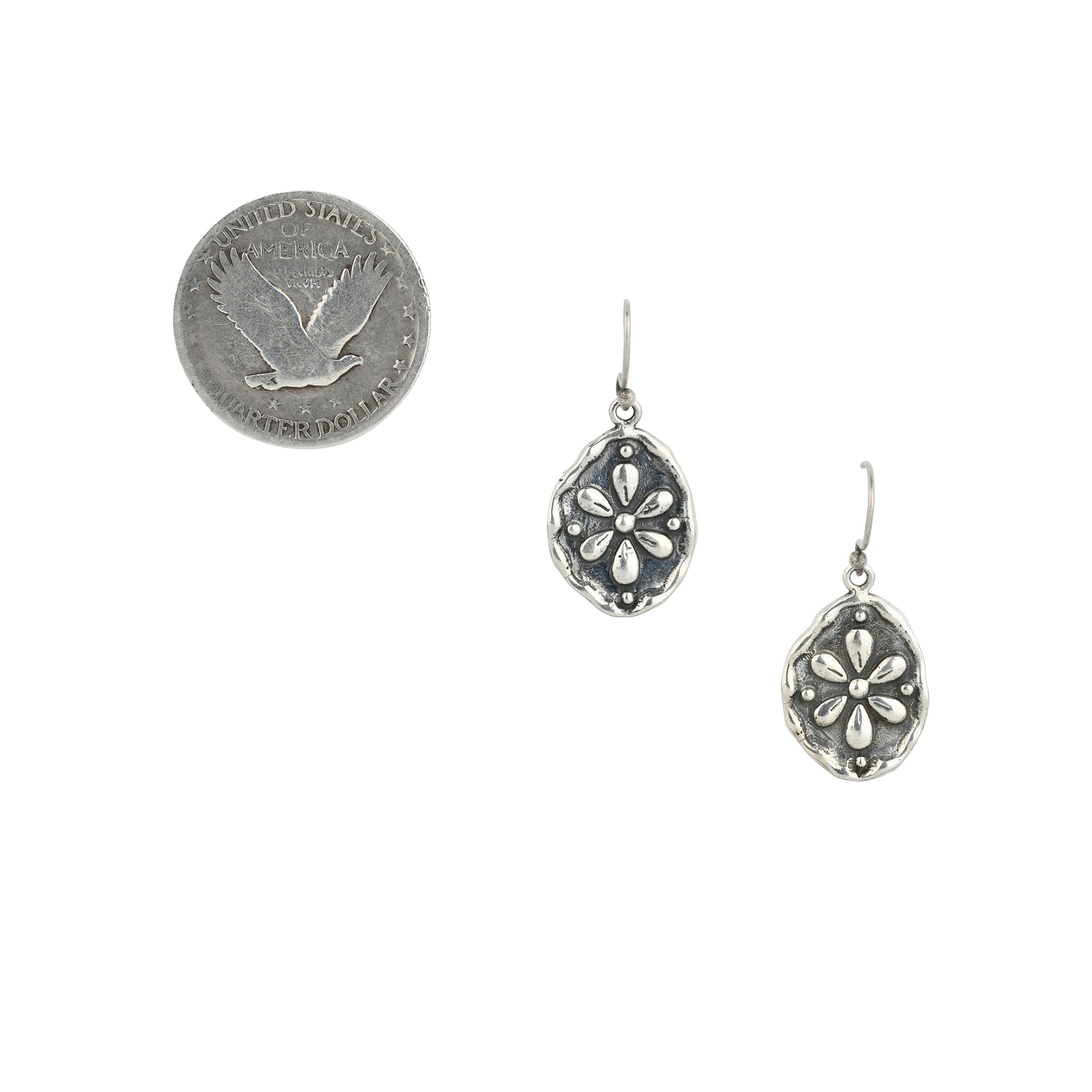 Silver Petal Earrings