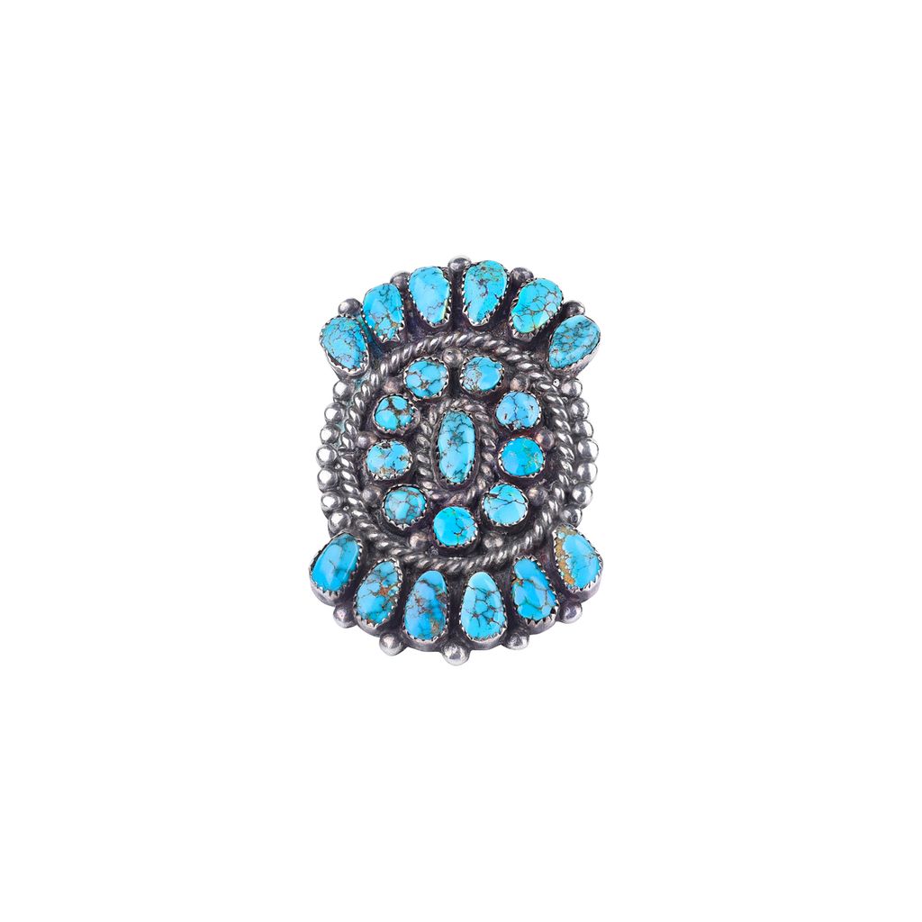 Vintage Zuni Lone Mountain Turquoise Ring - Size 7