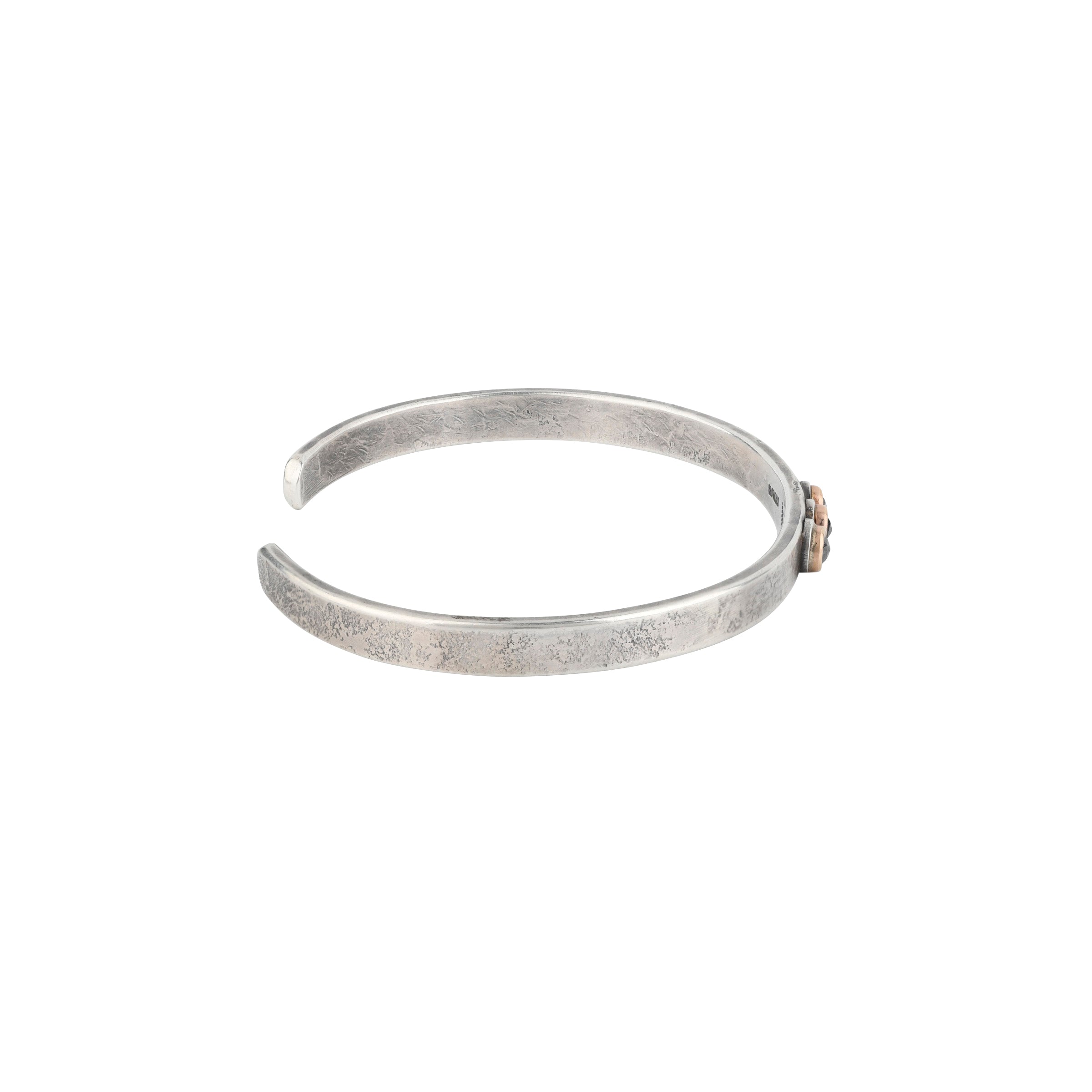 Dennis Hogan Triad Diamond Cuff, sterling silver, gold, black diamond, made in USA, artisan, accessory
