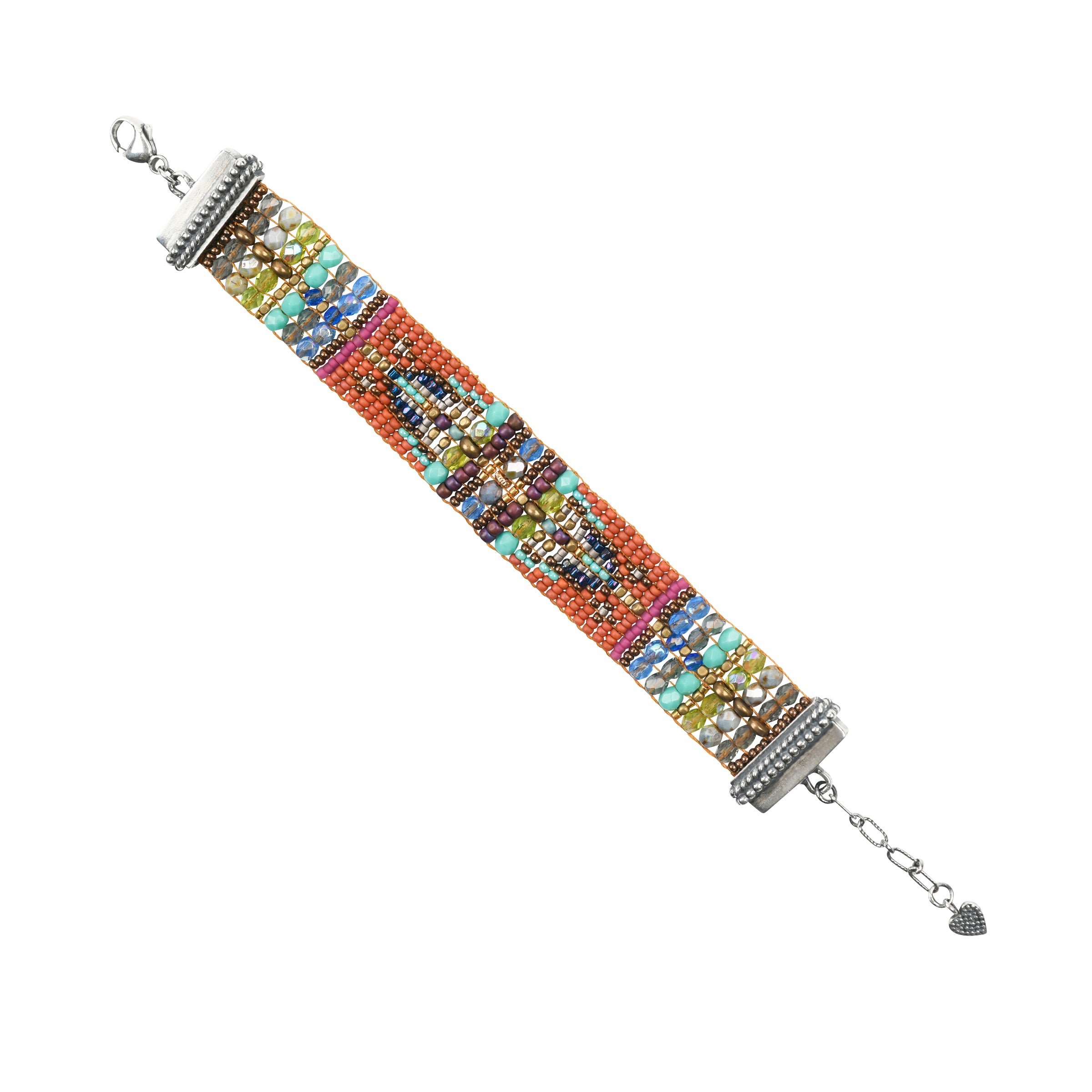 Woven by hand using glass beading in Santa Fe, NM. This piece was a Sundance Catalog favorite!