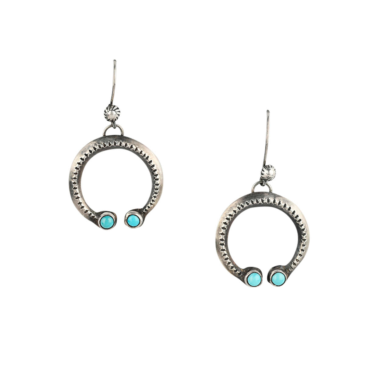Classic Naja earrings crafted from Sterling Silver and set with Blue Turquoise stones.