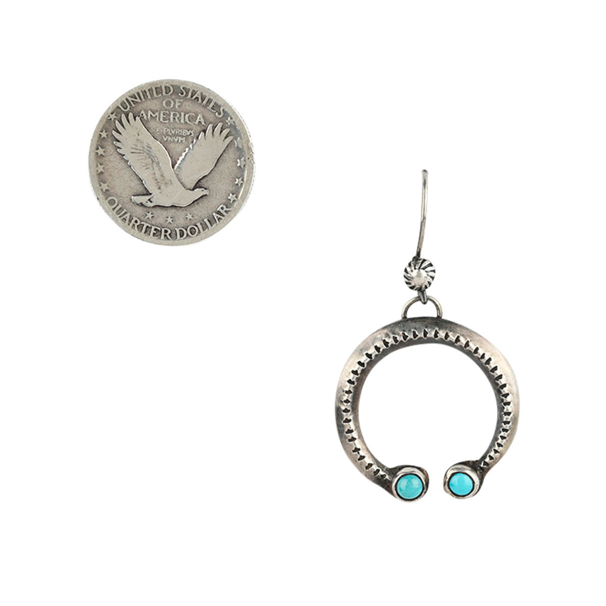 Classic Naja earrings crafted from Sterling Silver and set with Blue Turquoise stones.