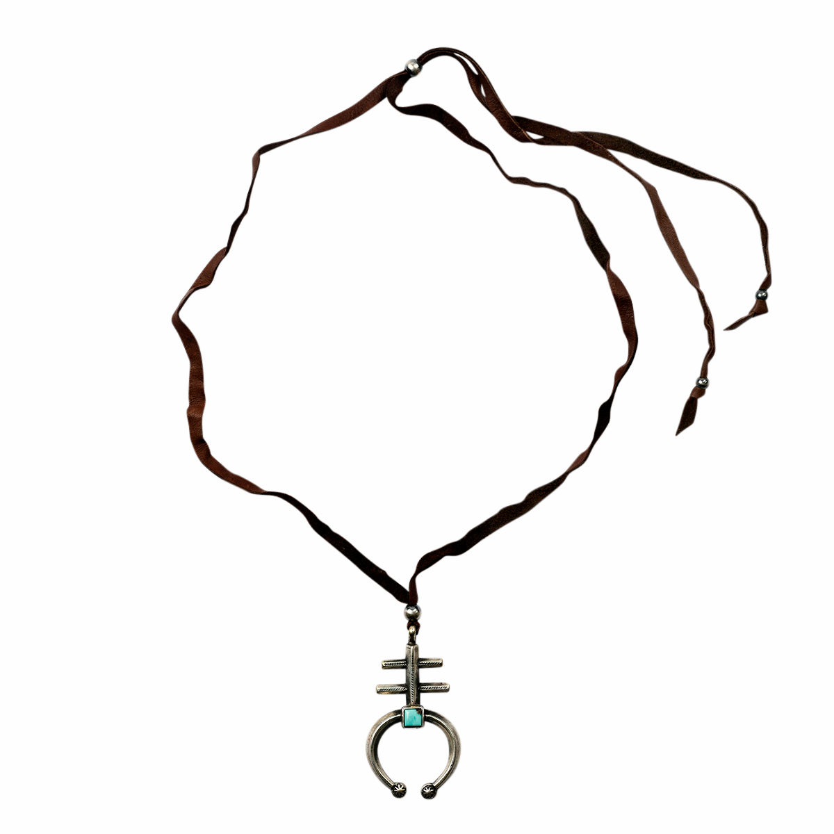 Sterling silver dragonfly naja necklace by Buffalo on leather