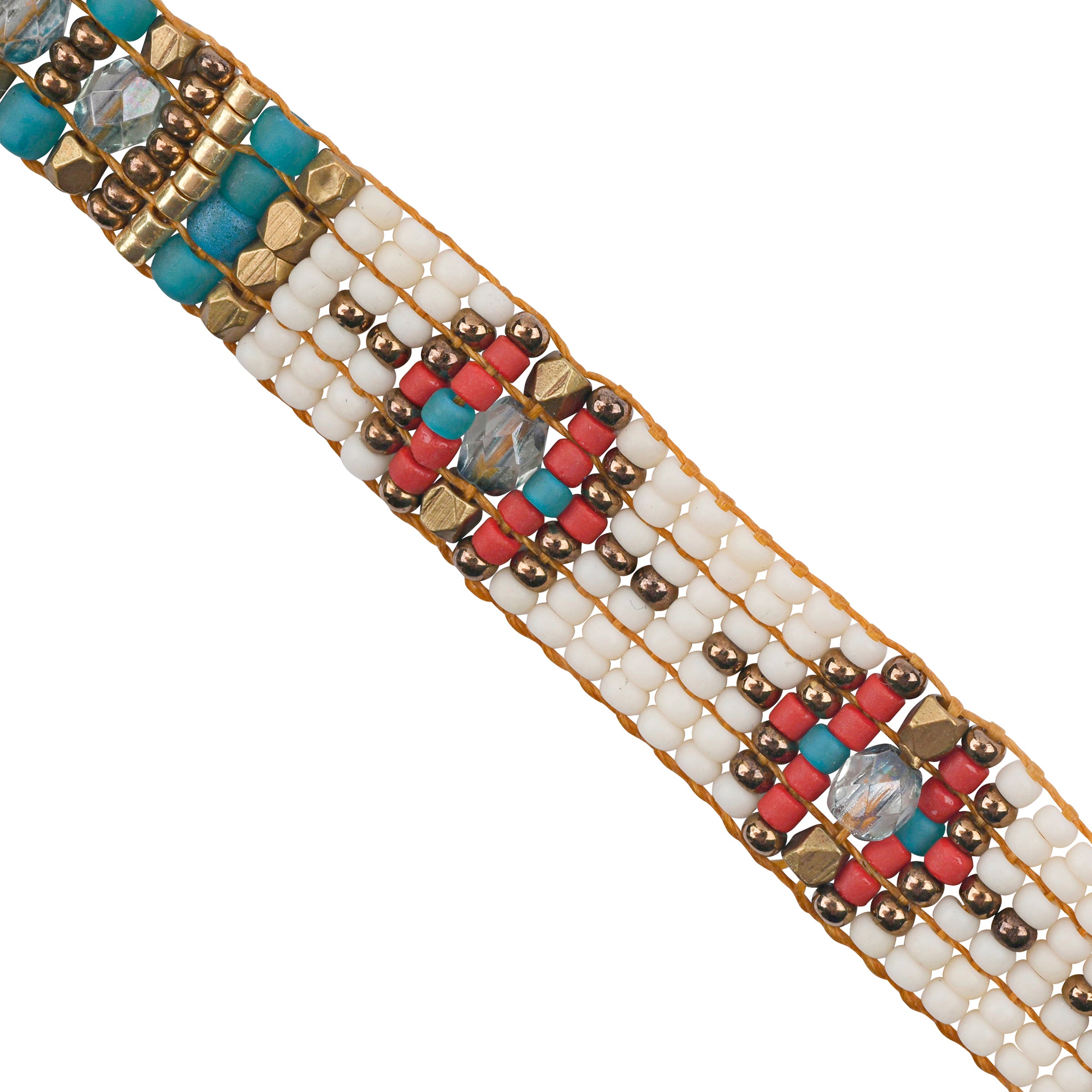 Woven by hand using glass beading in Santa Fe, NM. This piece was a Sundance Catalog favorite!