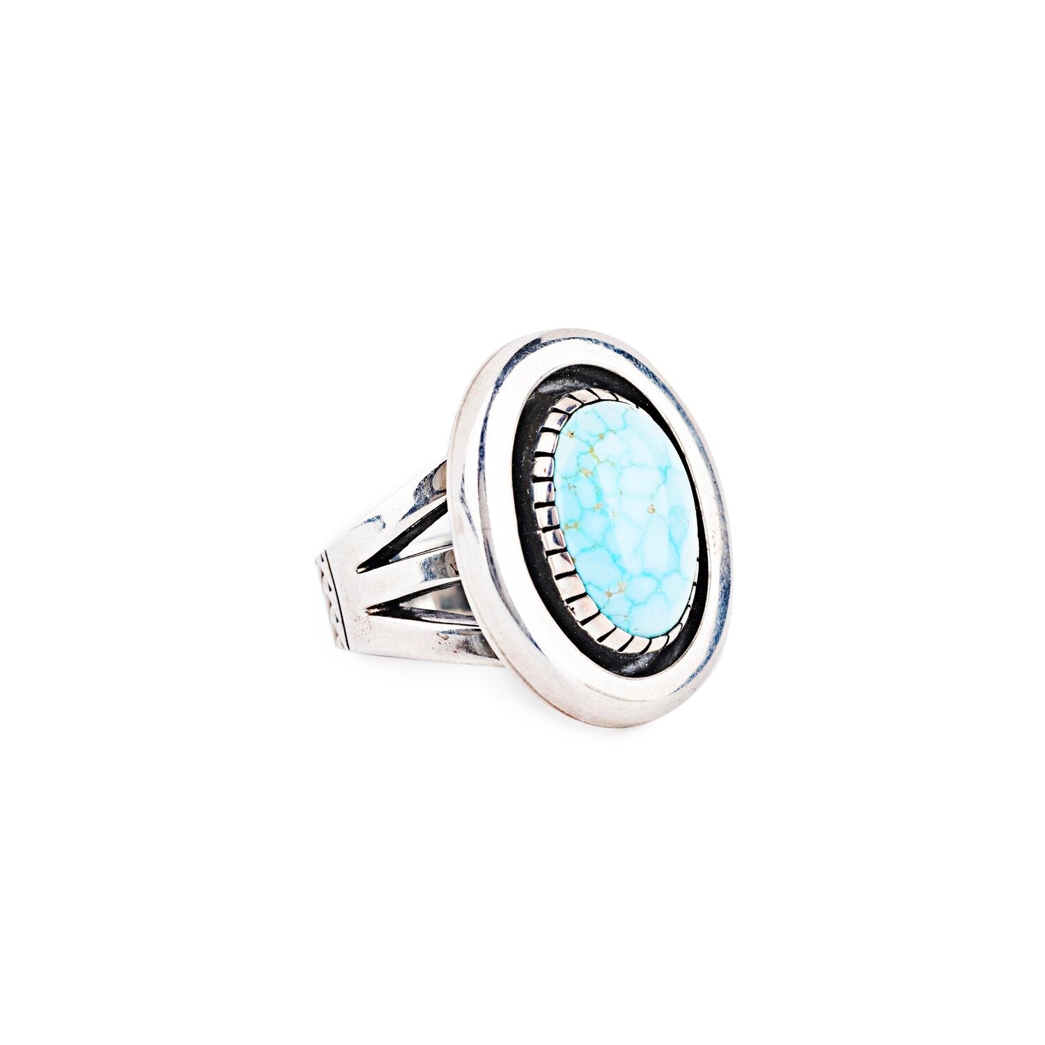 Tommy Lee Kingman Spiderweb Turquoise Ring