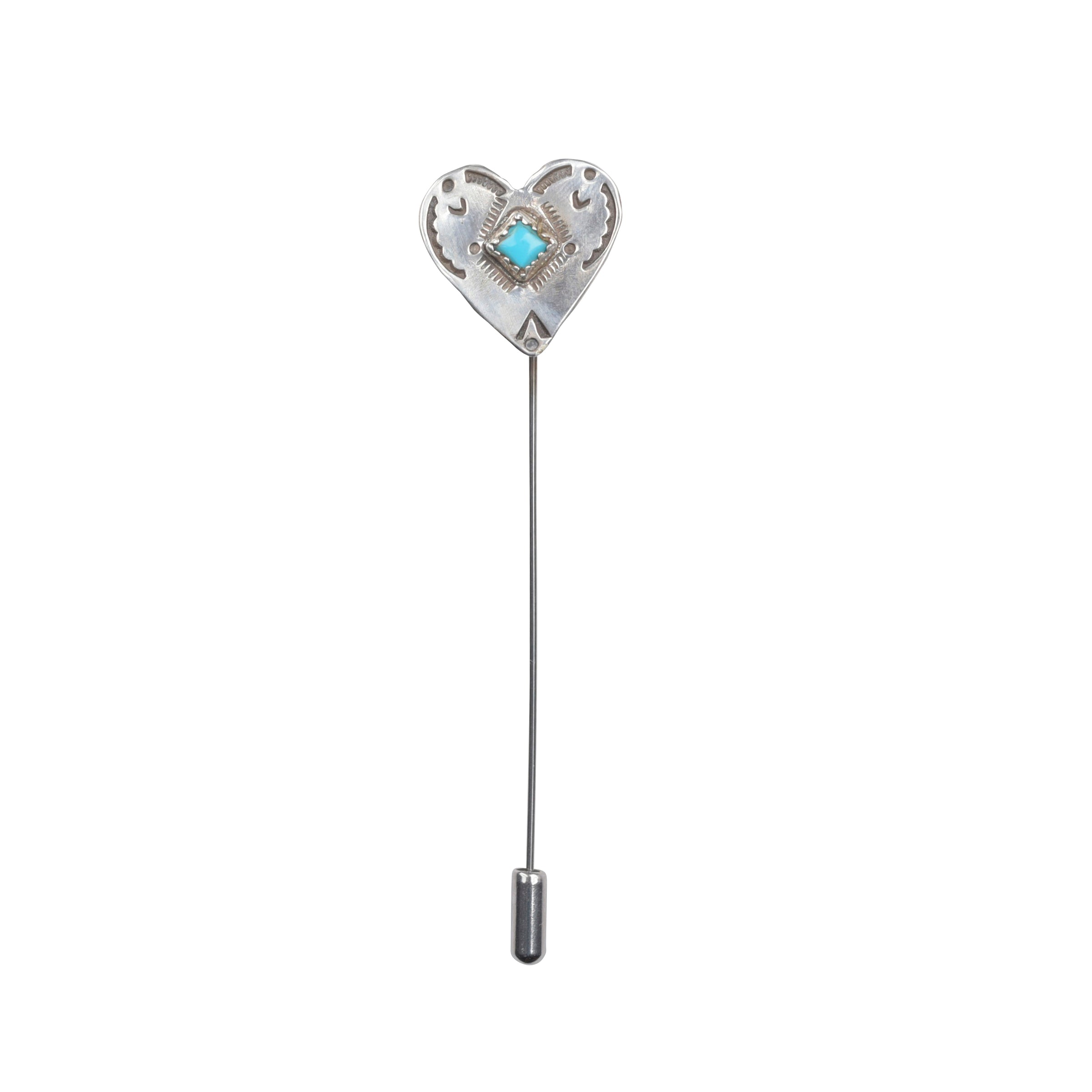 Joe Eby Heart with Turquoise Stick Pin