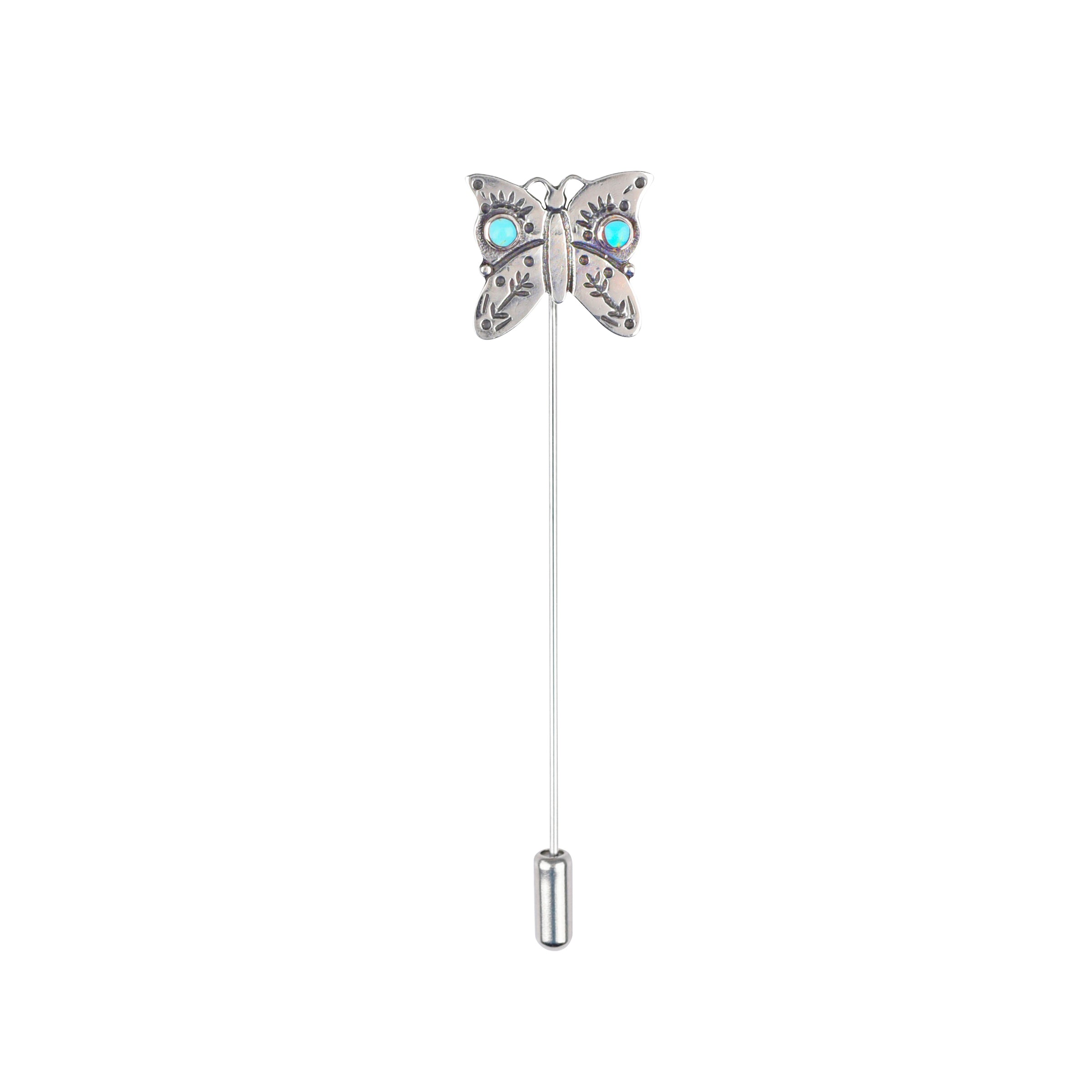 Butterfly with Turquoise Stick Pin