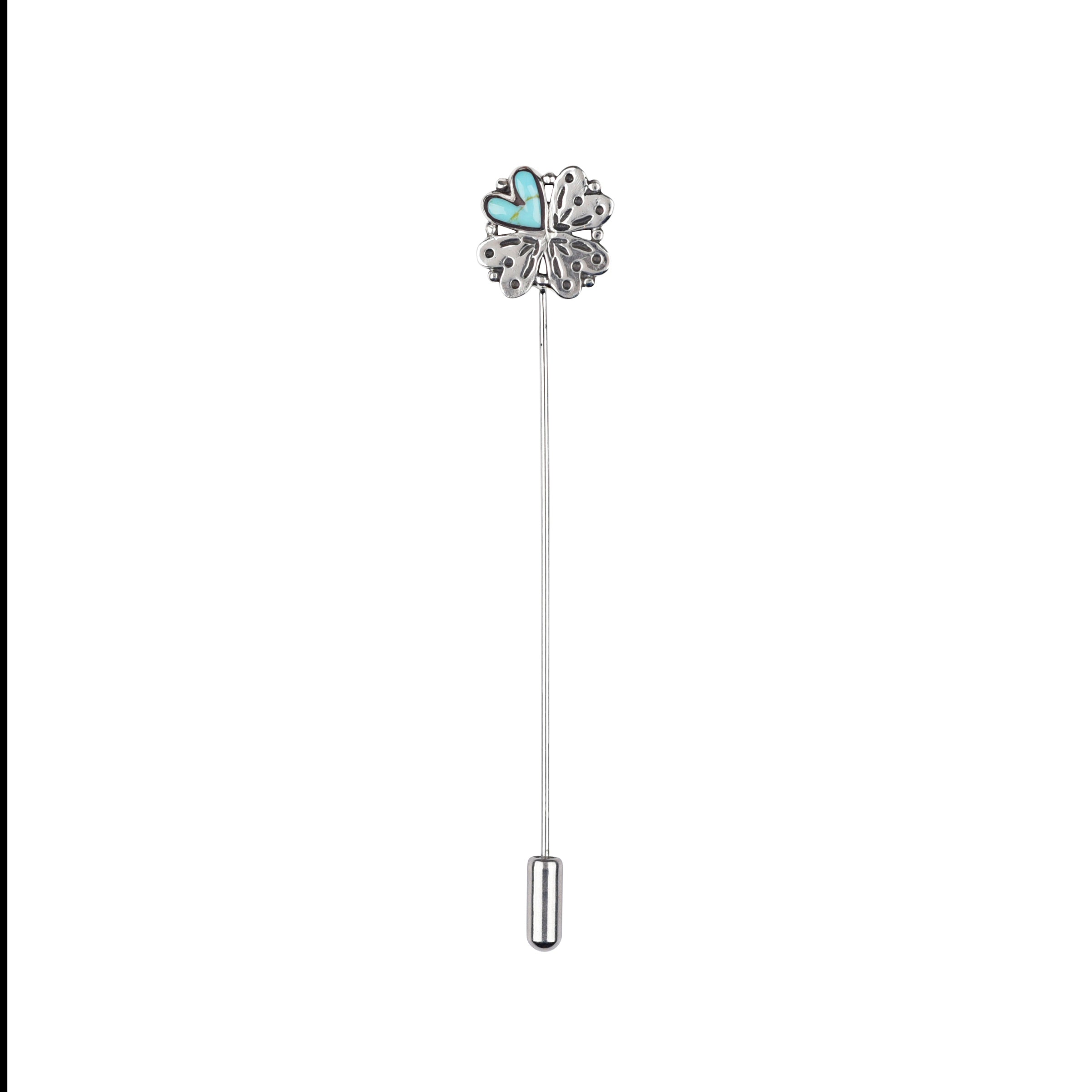 Clover with Turquoise Stick Pin