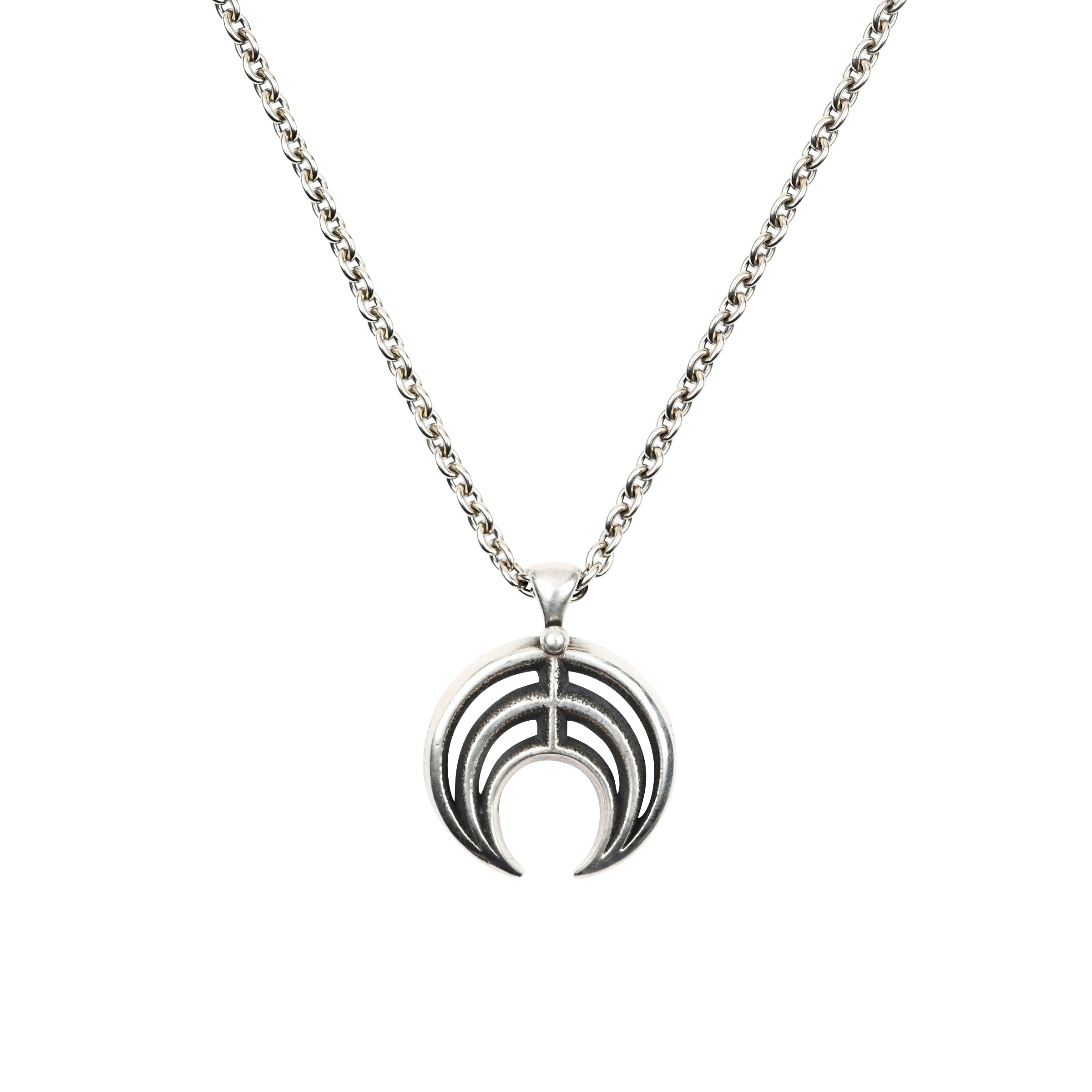 Dennis Hogan Sterling Silver Naja Crescent Necklace on Cable Chain