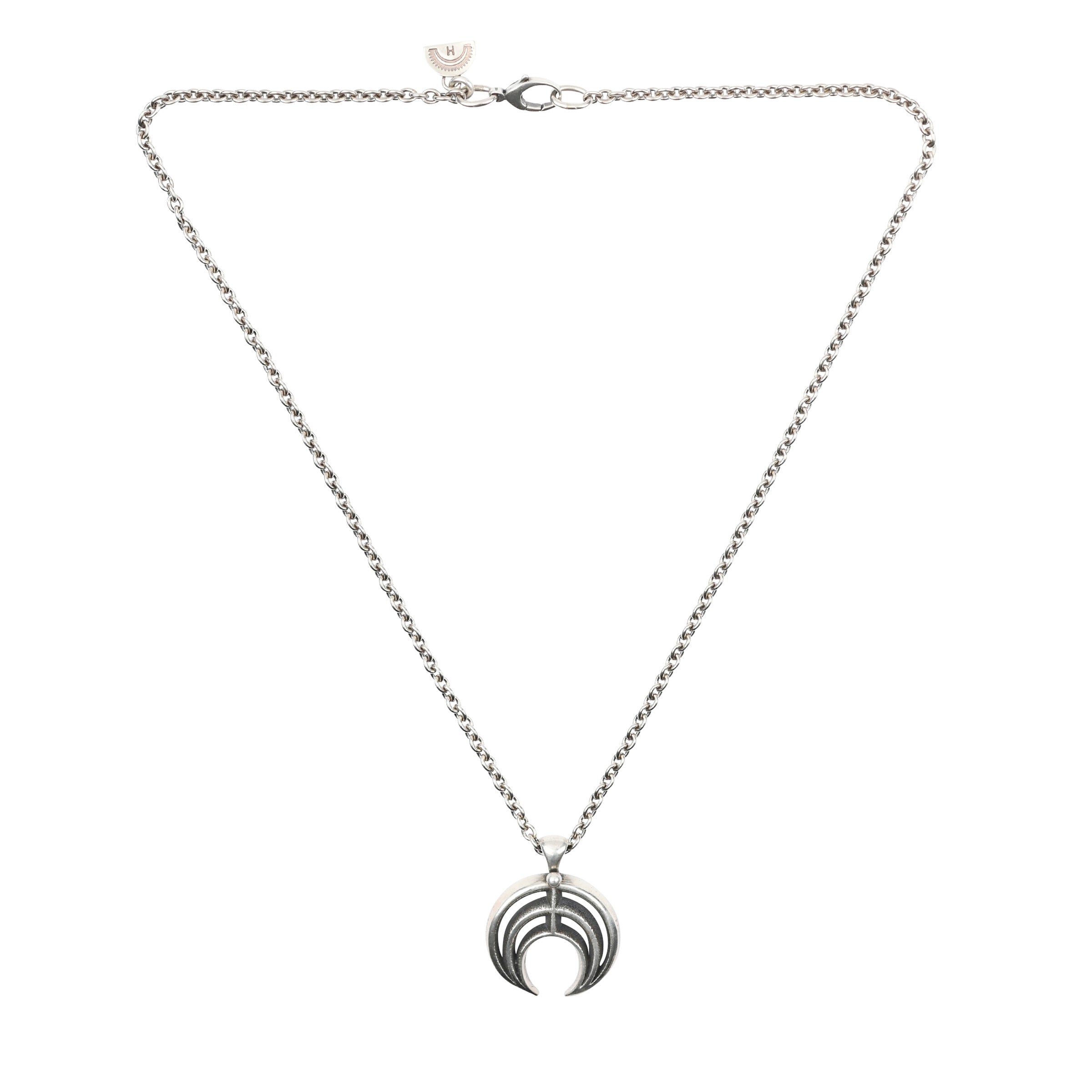 Dennis Hogan Sterling Silver Naja Crescent Necklace on Cable Chain