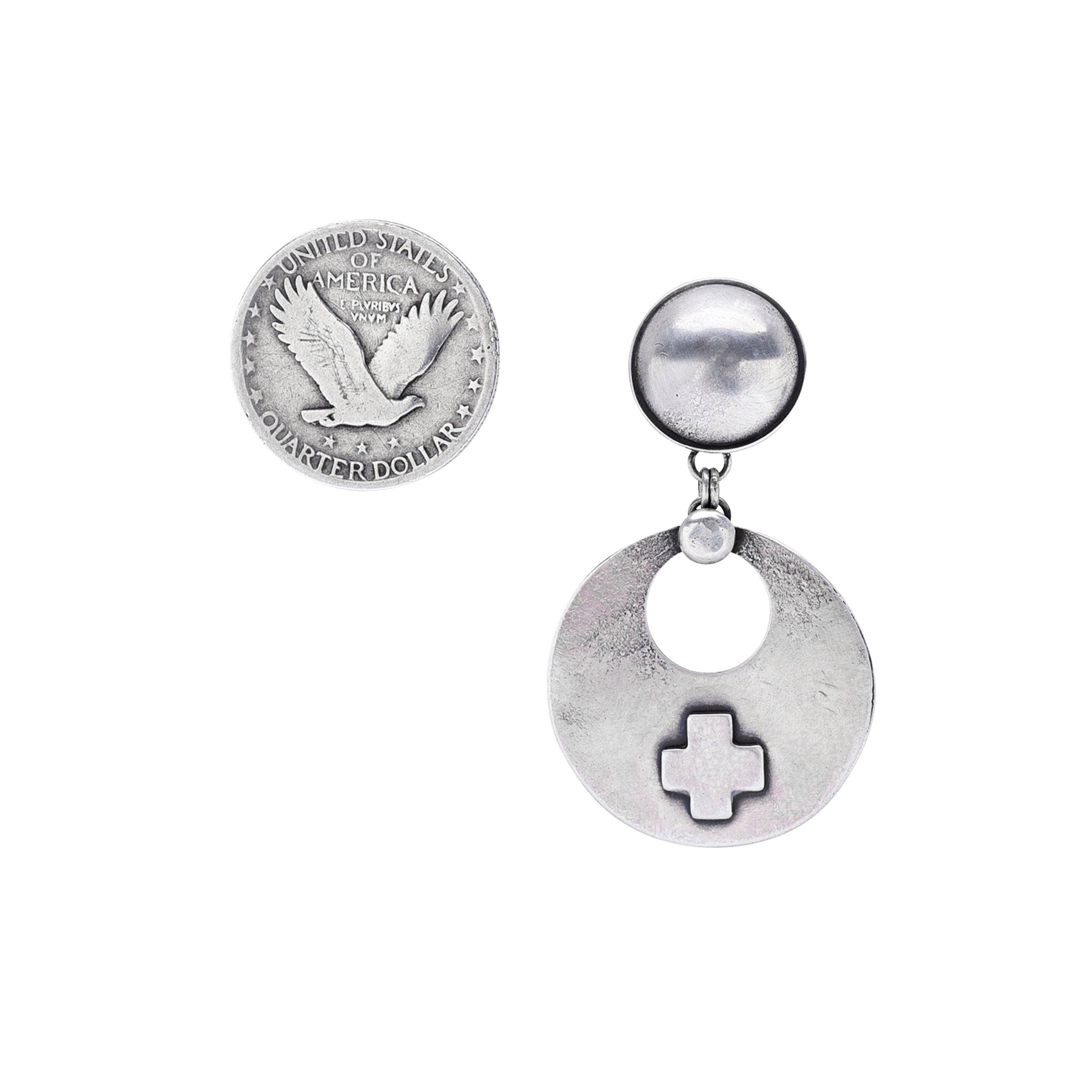 Dennis Hogan Silver Cross Earrings