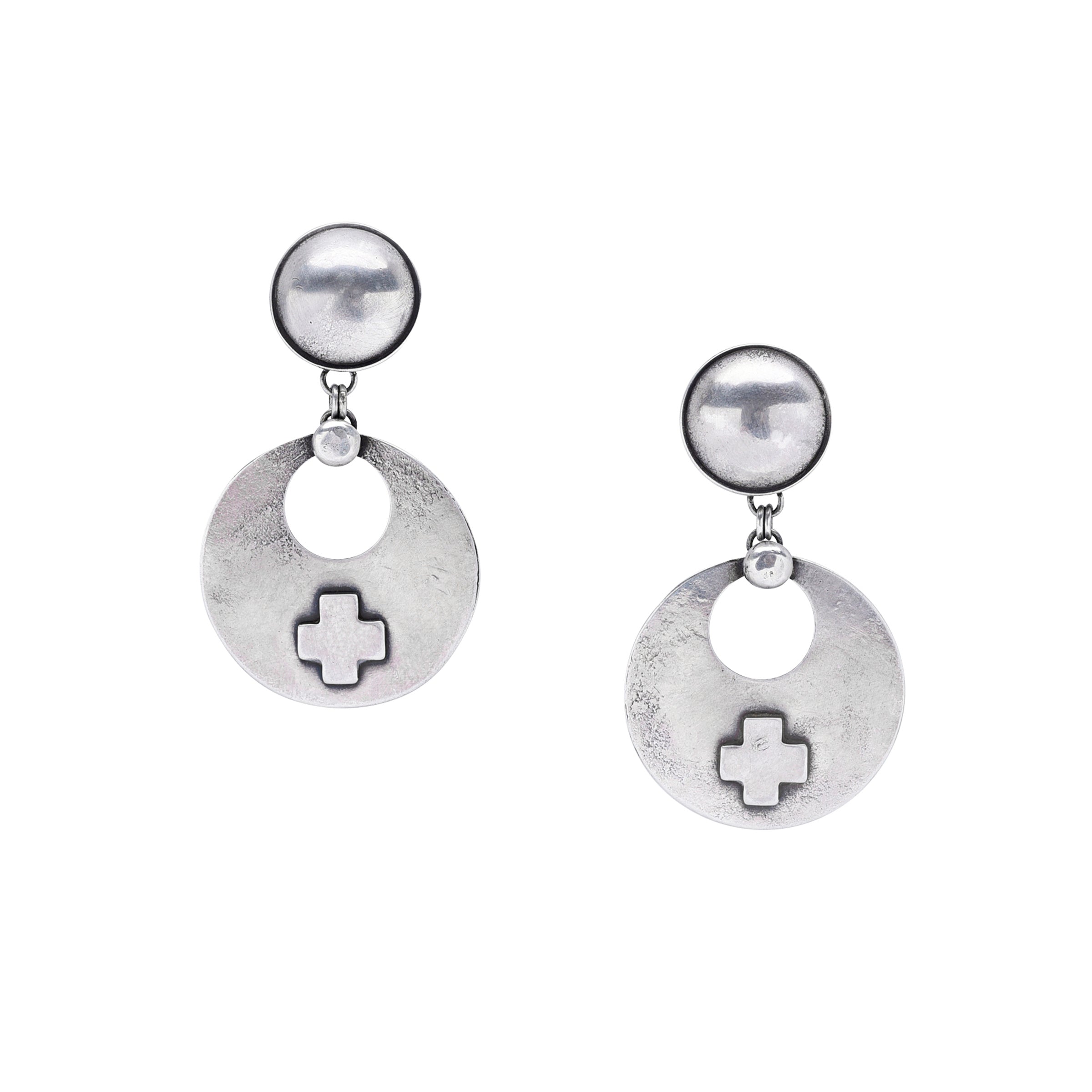 Ingot coin silver post and dangle earrings from artisan Dennis Hogan.