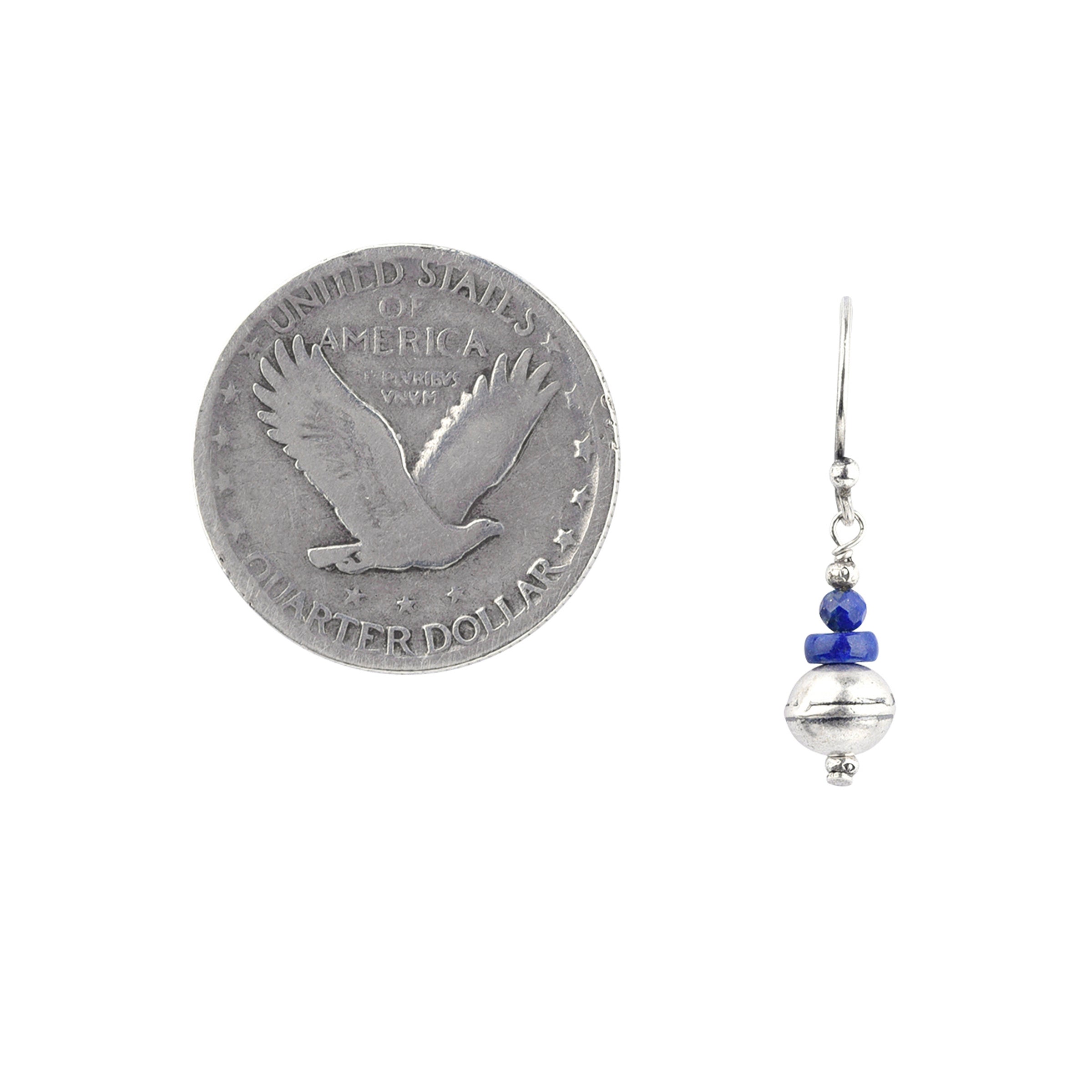 Simple and Southwestern Lapis and Sterling Silver Beaded Earrings