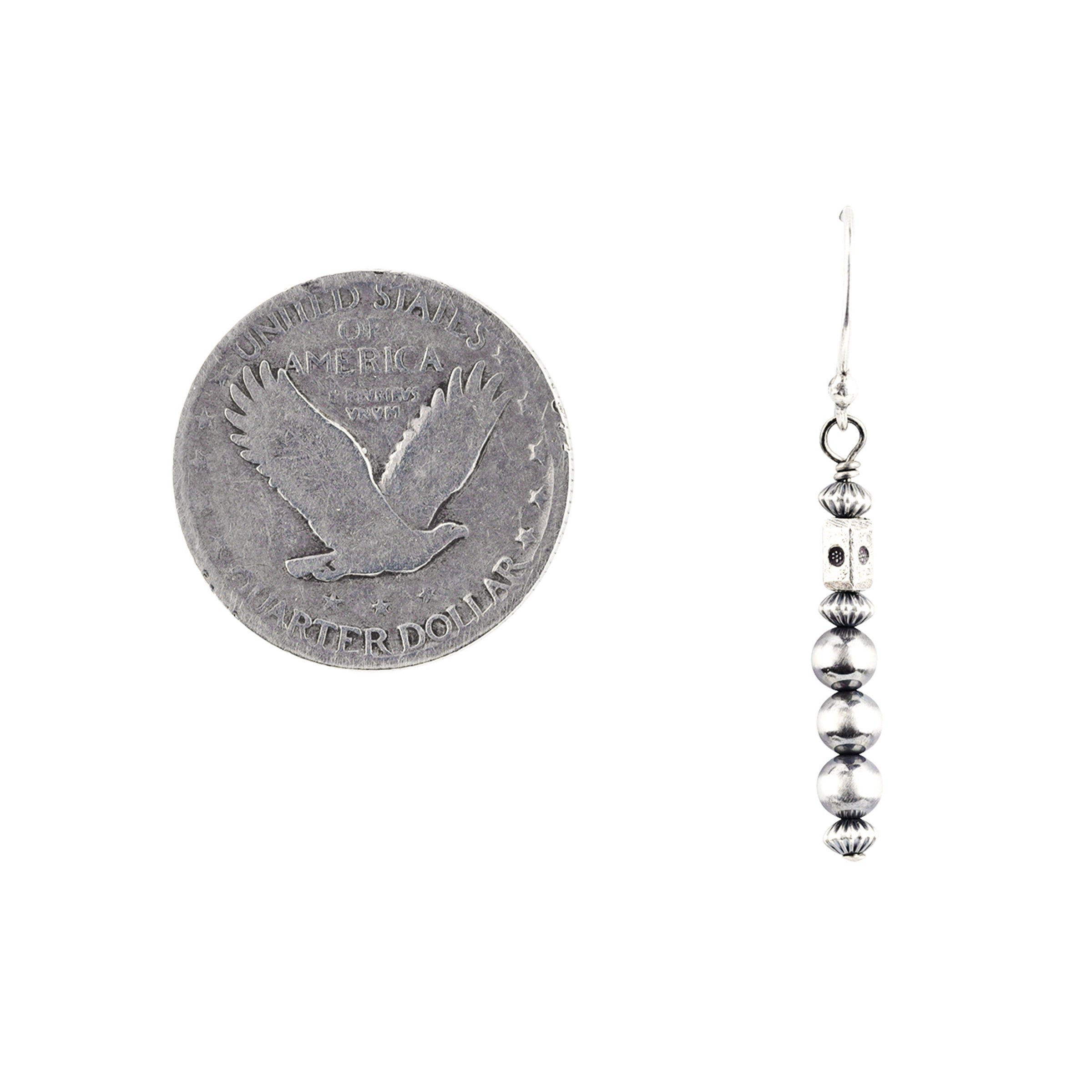 Hattie Beaded Earrings feature Sterling Silver accents sprinkled with Turquoise, Coral, or Pearl gemstones