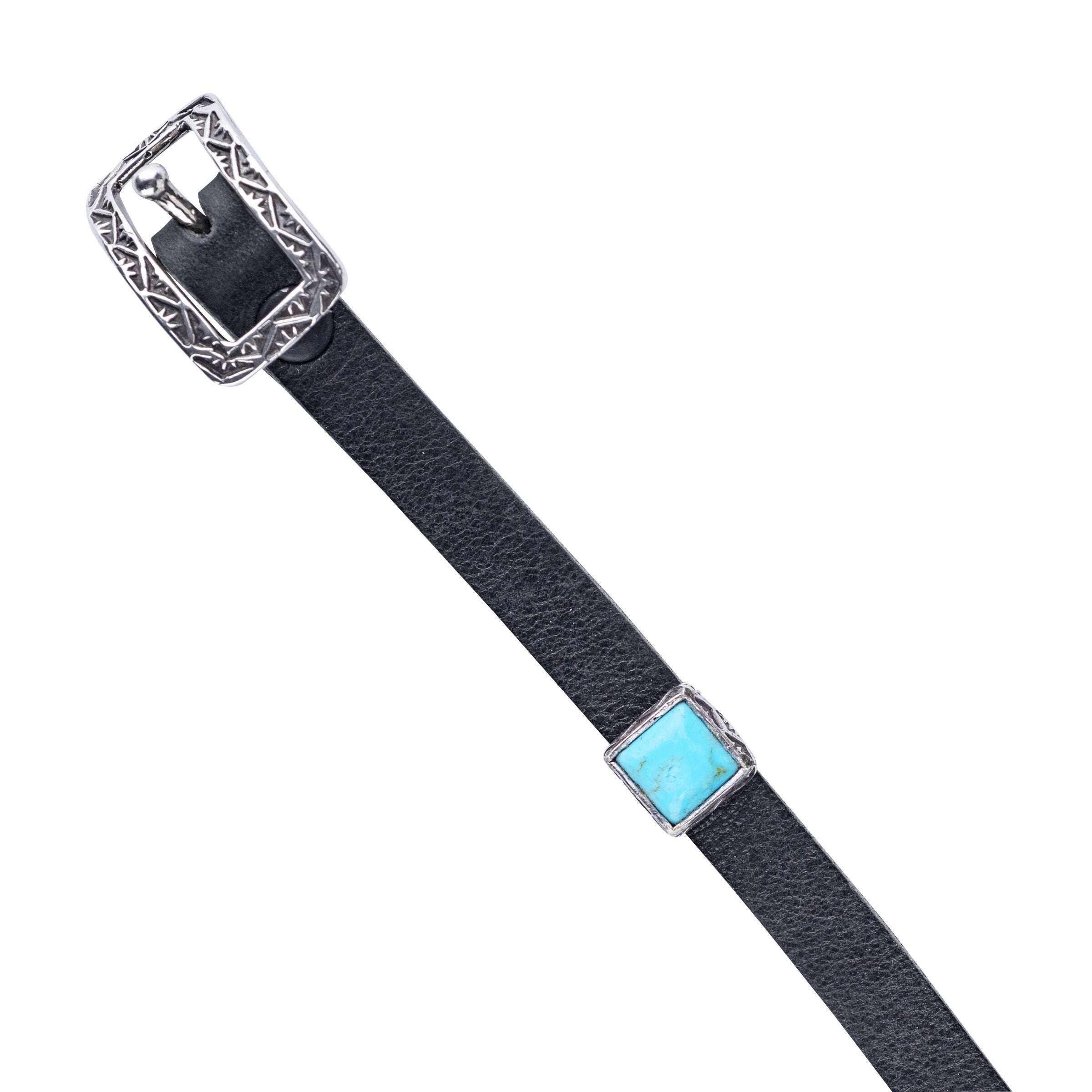 Sterling Silver and Turquoise on Leather Hatband