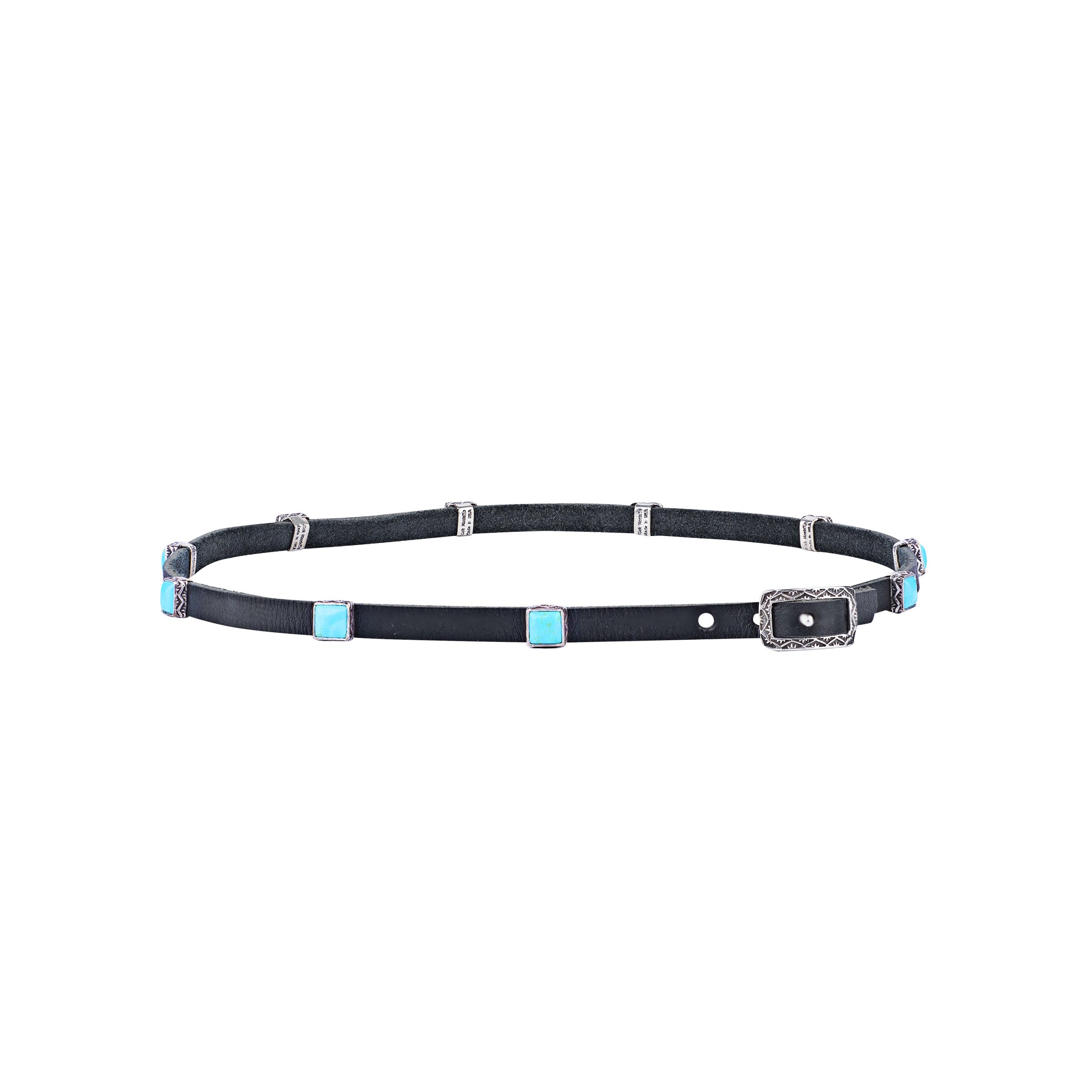 Sterling Silver and Turquoise on Leather Hatband