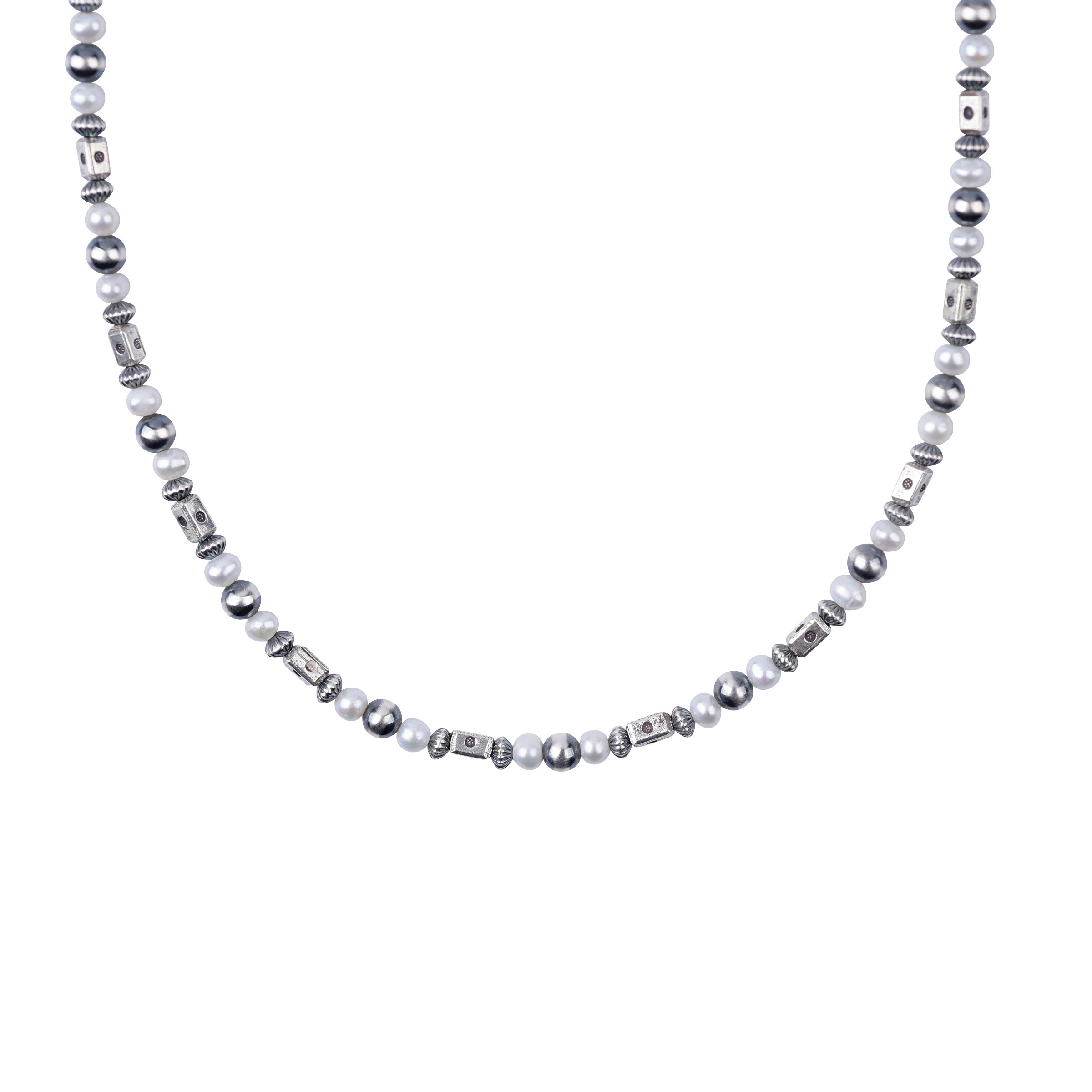 Comprised of Desert Pearls and Sterling Silver adornments, this necklace collection is a great addition to your wardrobe. Choose from Sterling Silver, Coral, Turquoise, and Pearl.