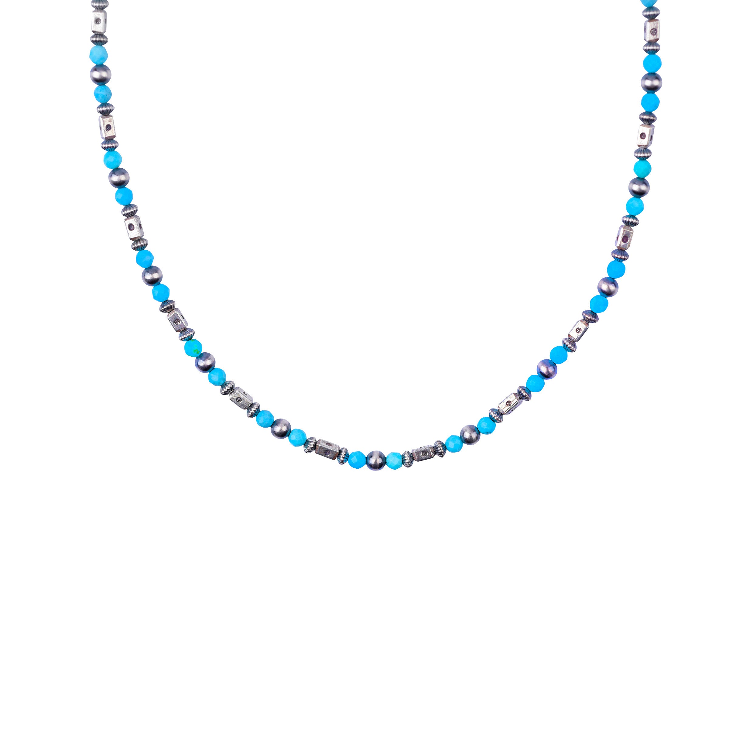 Comprised of Desert Pearls and Sterling Silver adornments, this necklace collection is a great addition to your wardrobe. Choose from Sterling Silver, Coral, Turquoise, and Pearl.