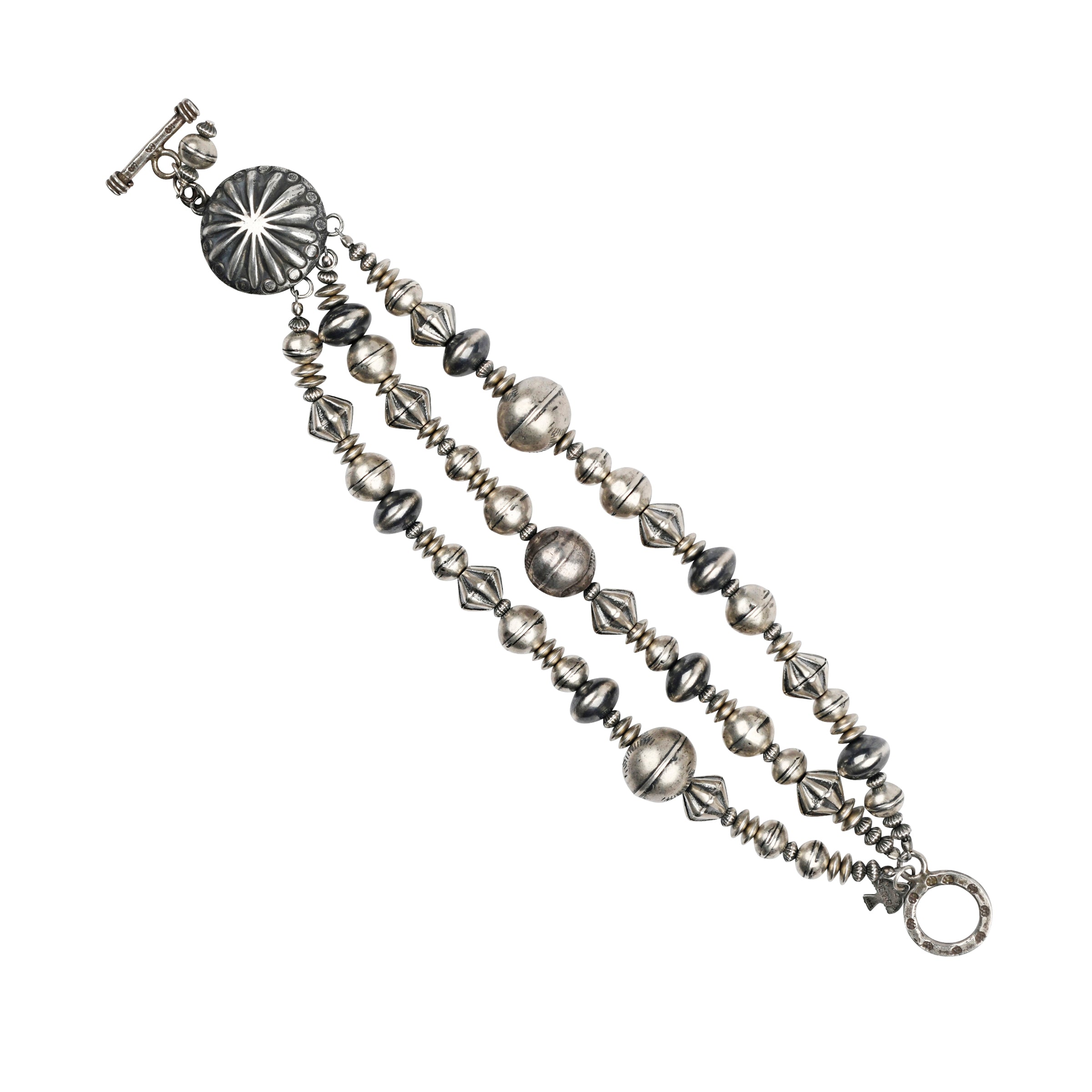 Revival Silver Trails Bracelet, sterling silver, vintage Navajo silver beads, made in USA, artisan, accessory