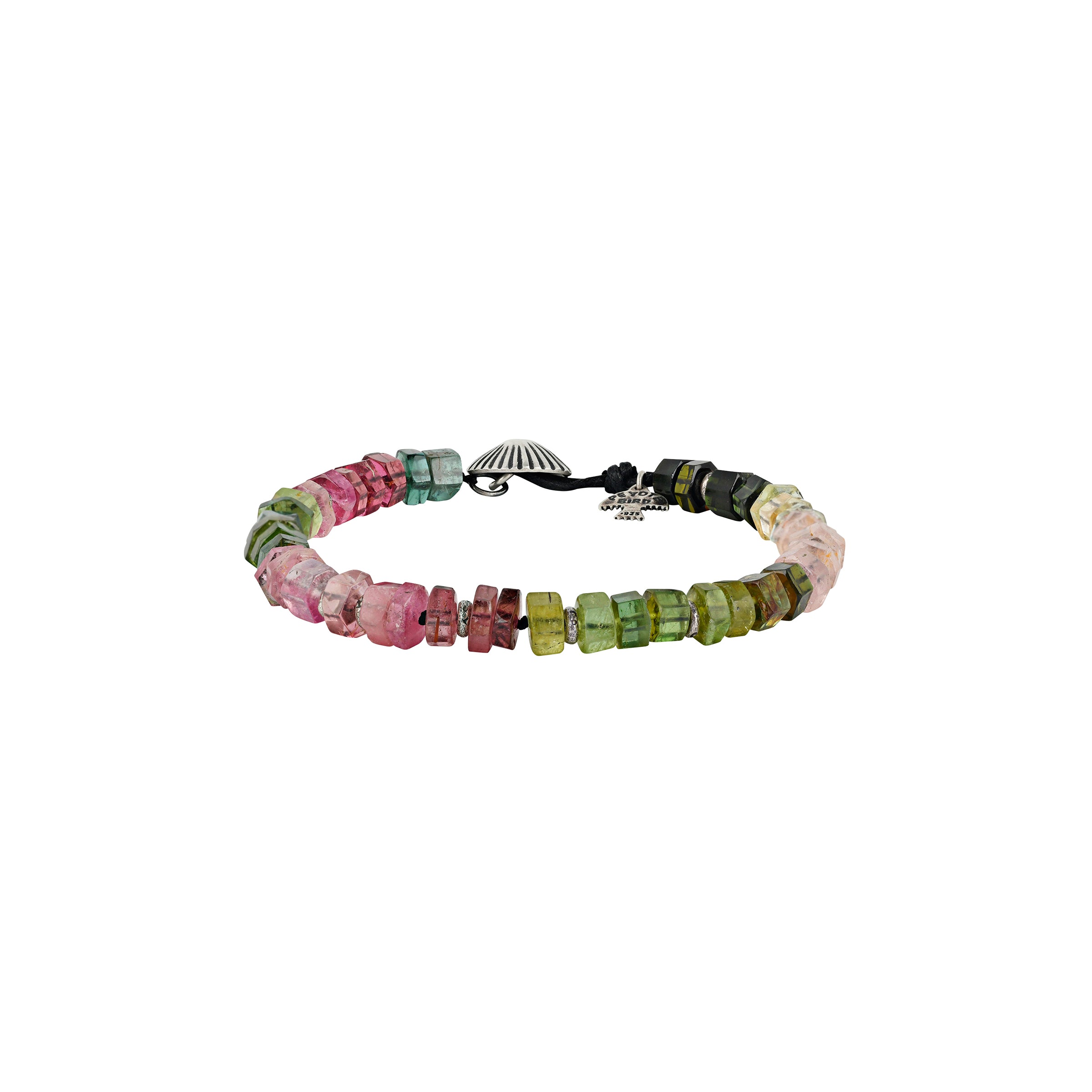 Verdant Bracelet - Watermelon Tourmaline & Sterling Silver by Peyote Bird