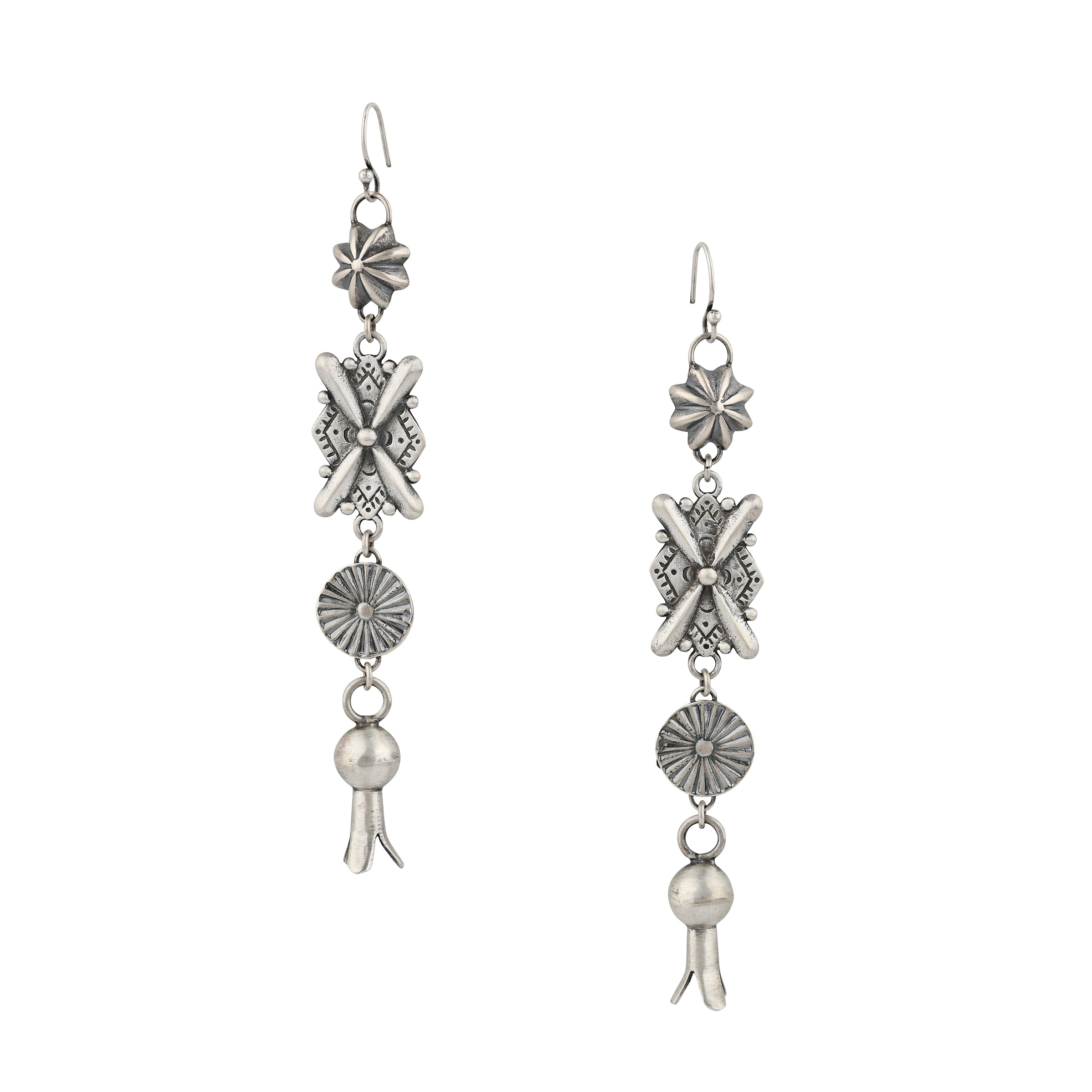 Revival Wild West Earrings, sterling silver, made in USA, dangle, drop, accessory