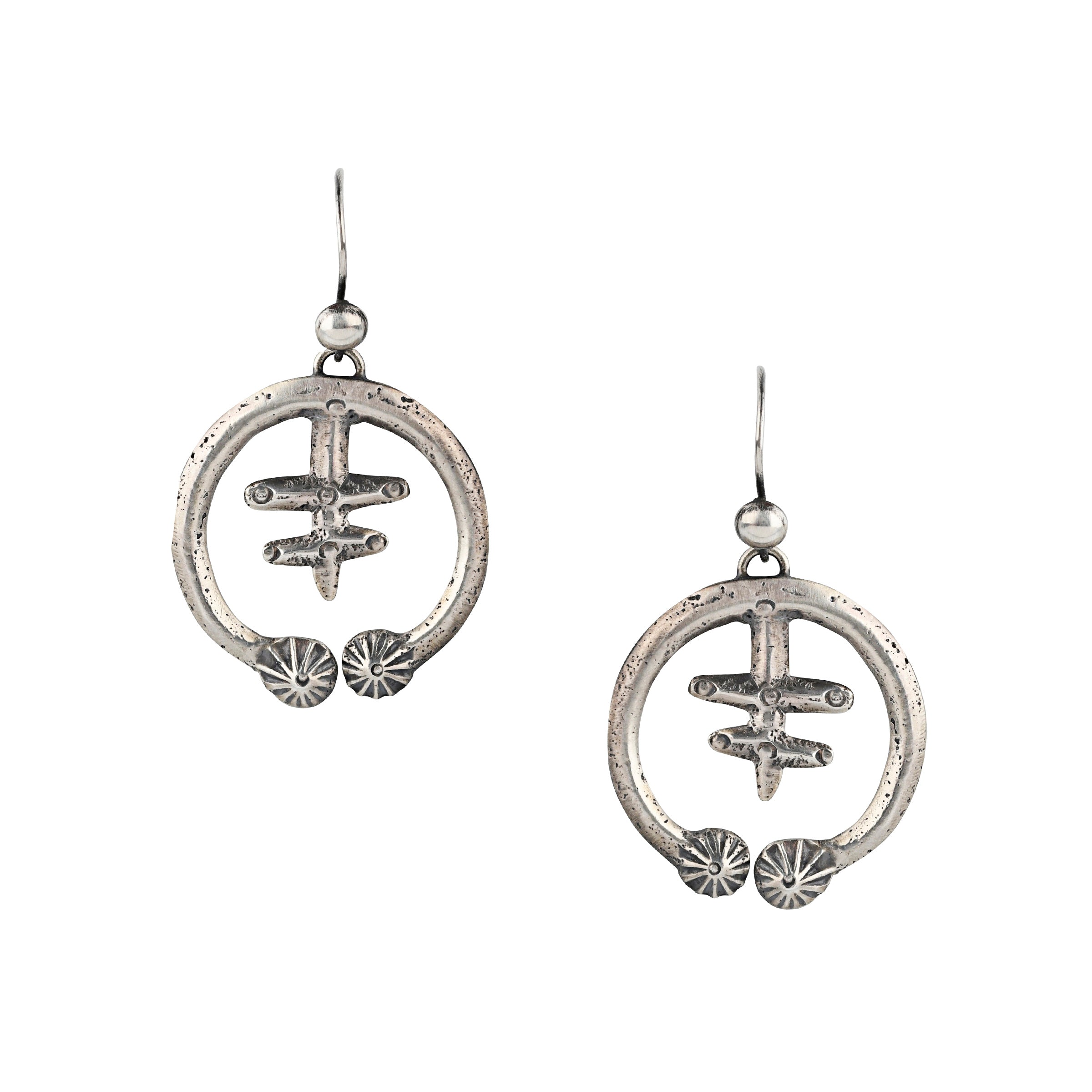Sterling Silver drop crescent earrings