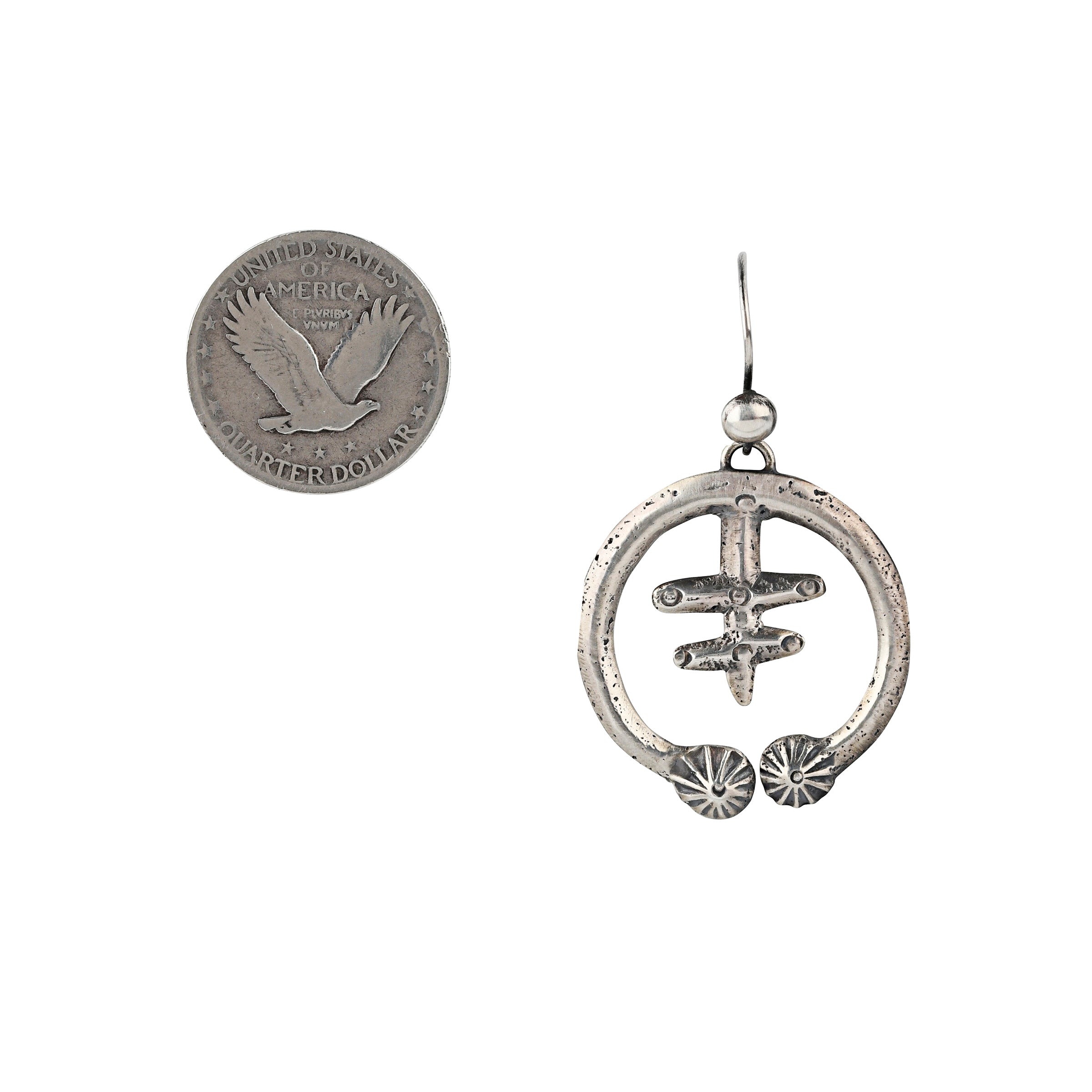 Sterling Silver drop crescent earrings