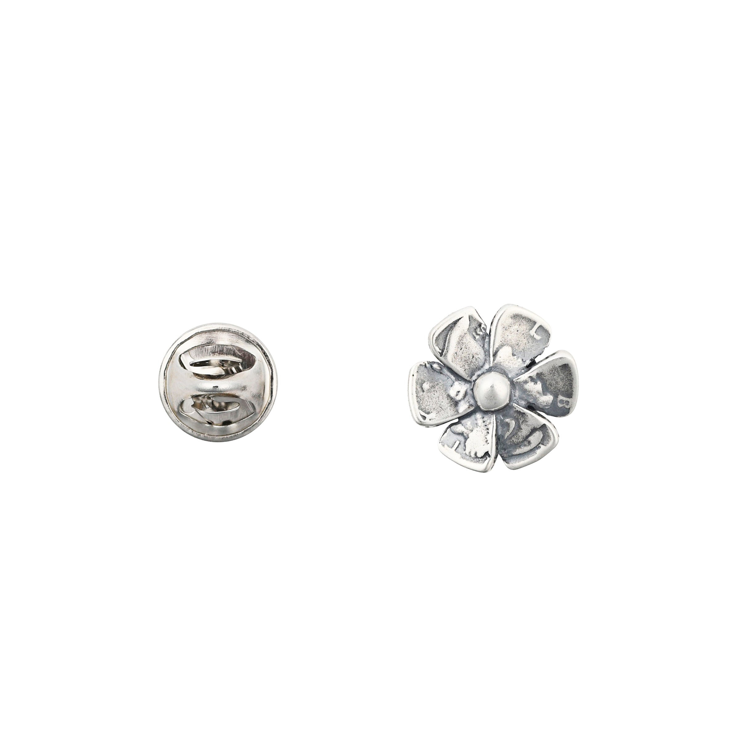 Vintage inspired, Sterling Silver flower pin featuring a design of a Liberty coin.