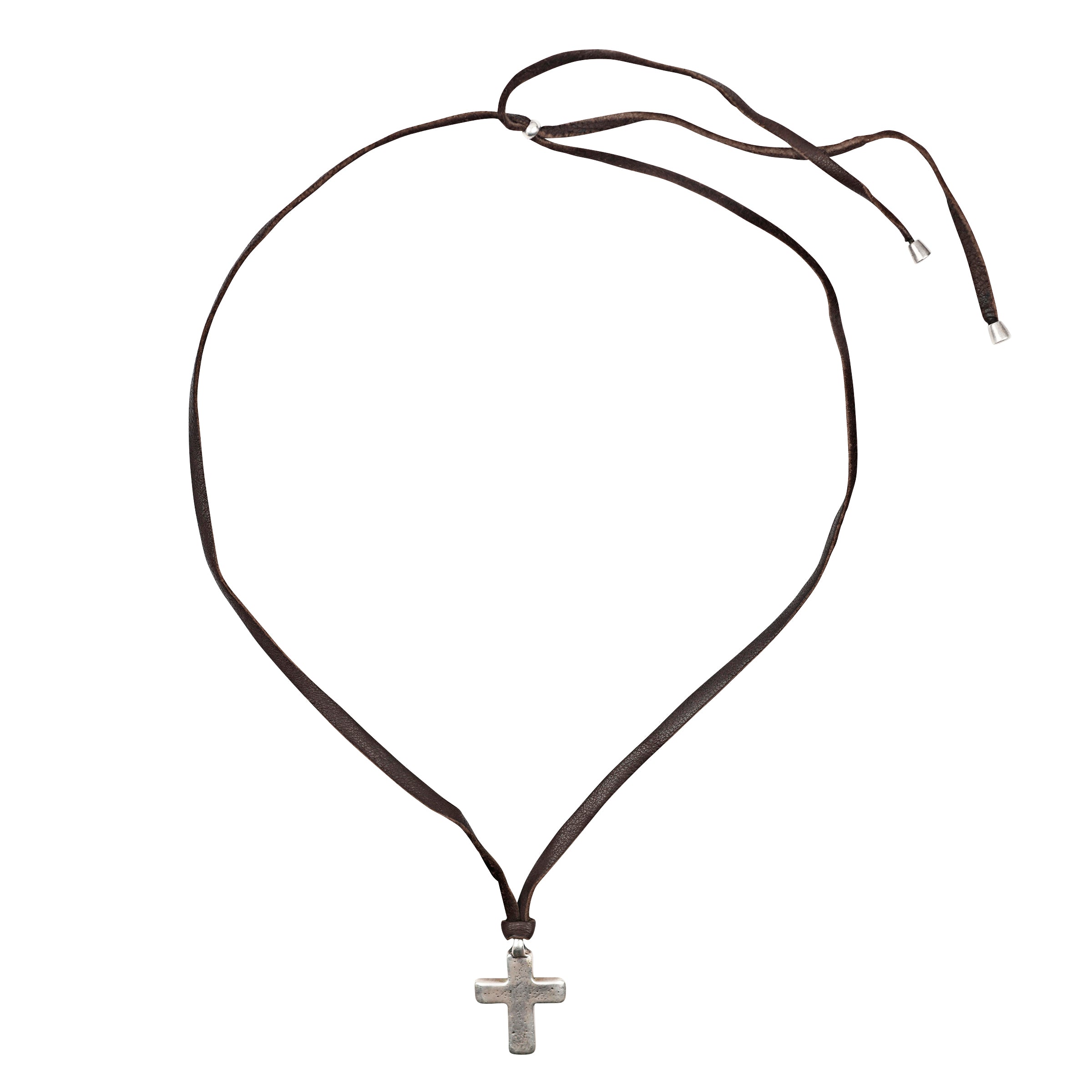 The most popular necklace from the Sundance Catalog, the Mountain Spirits Cross is a Sterling Silver Cross strung on soft Deerskin Leather. Long and fully adjustable, this piece is sure to be the perfect fit in your collection.