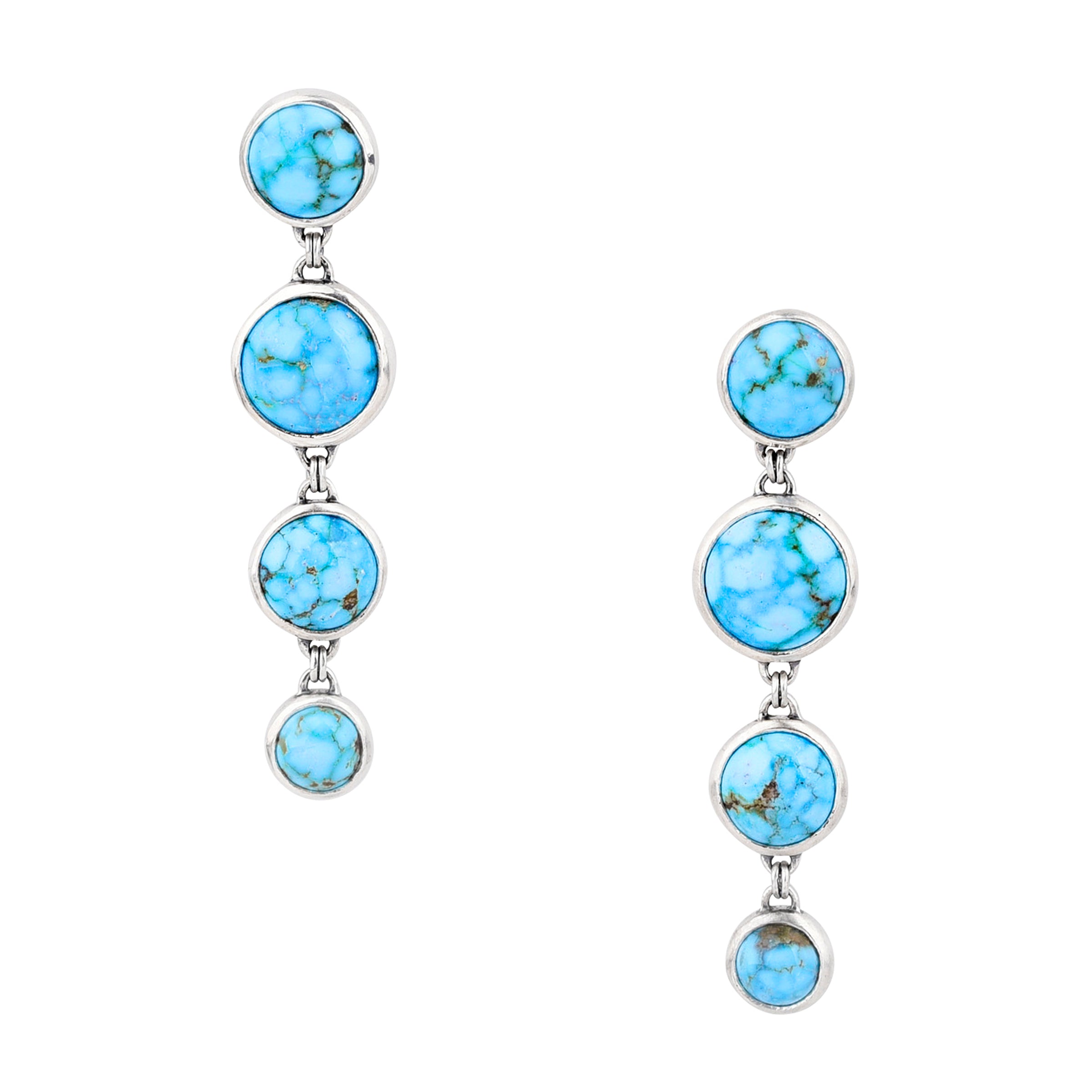Dennis Hogan Raindrop Earrings, turquoise, sterling silver, artisan, made in USA, accessory