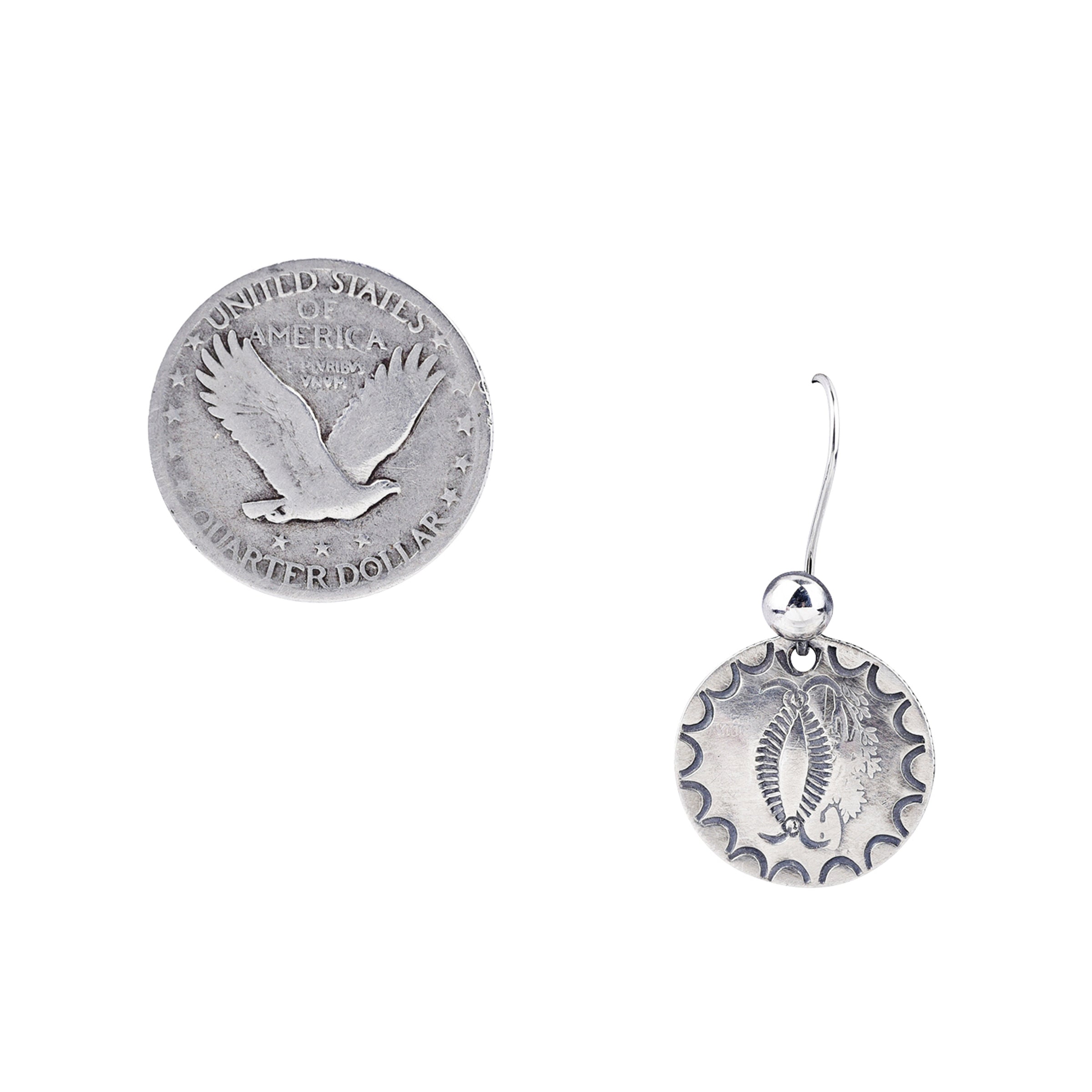 Jesse Robbins Coin Stamp Earrings