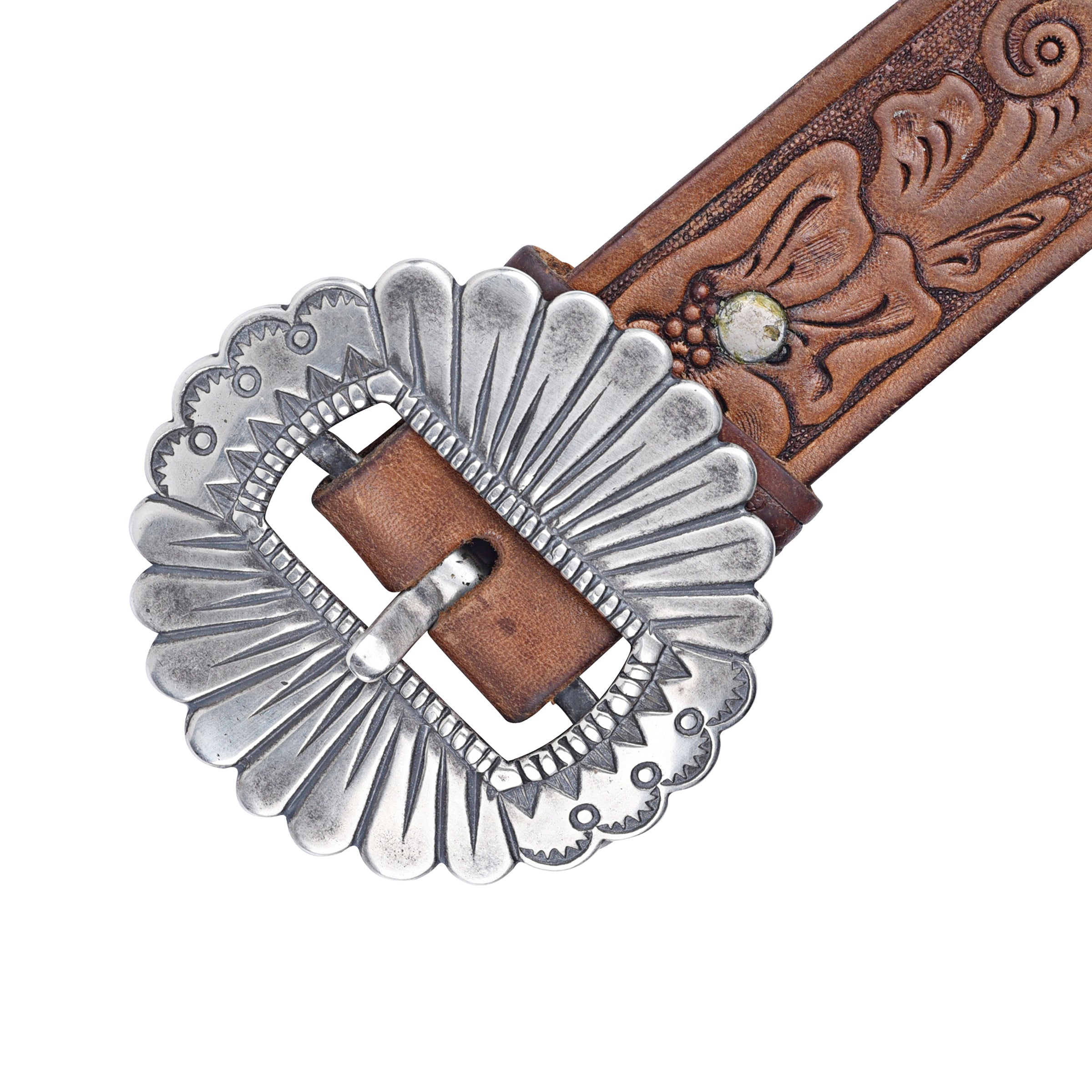 Sonora Belt Buckle On Vintage Leather