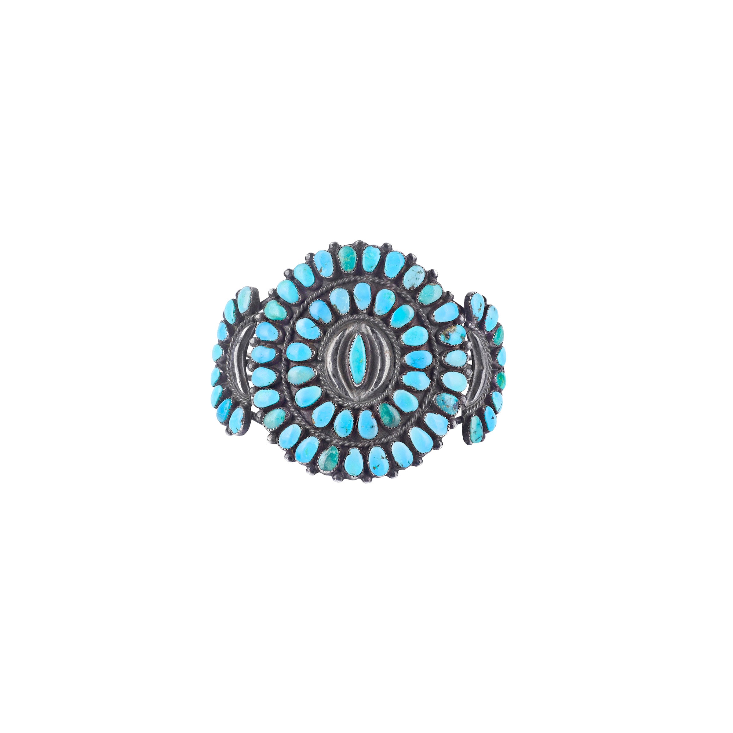Vintage Zuni Lone Mountain Turquoise Cuff, c. 1950's