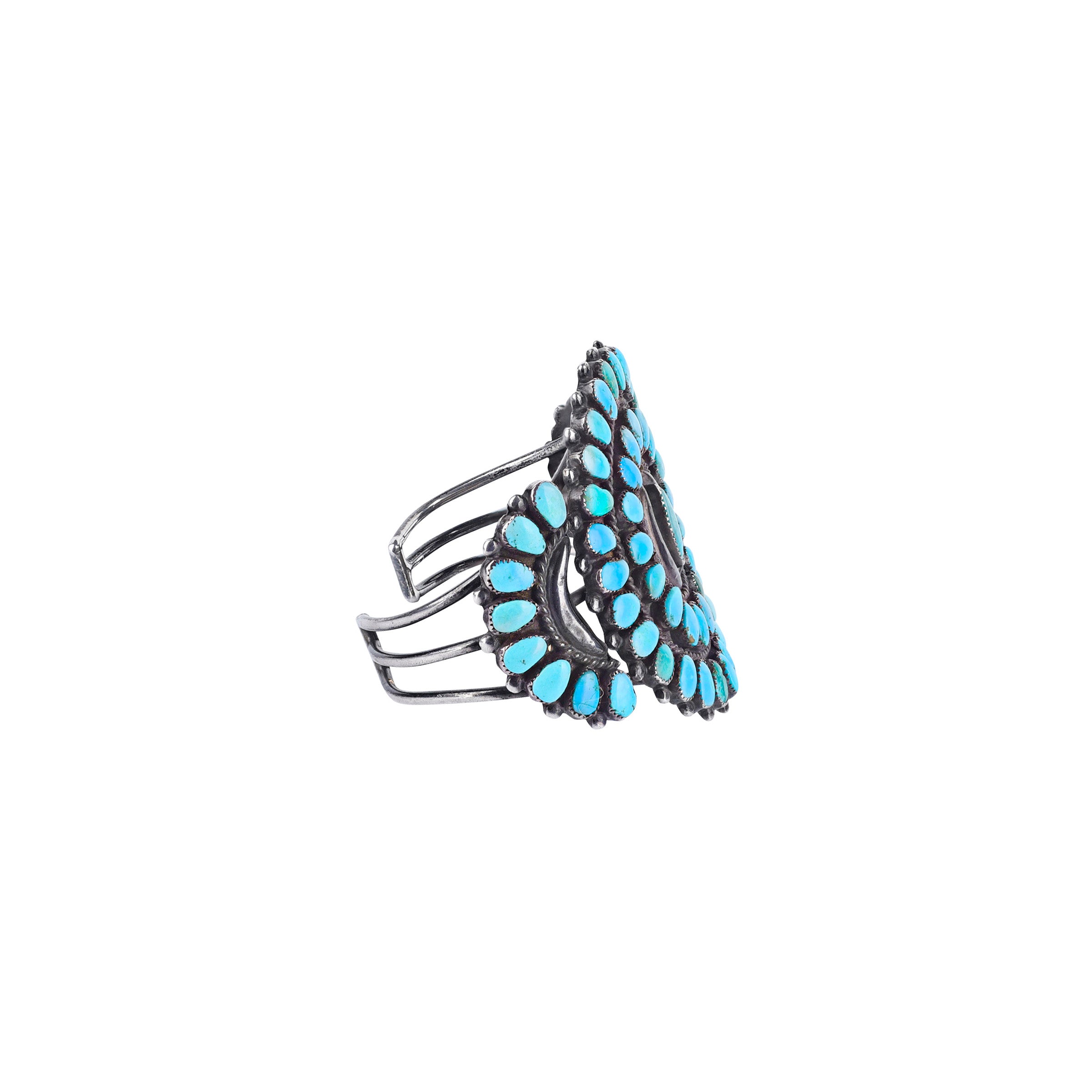Vintage Zuni Lone Mountain Turquoise Cuff, c. 1950's