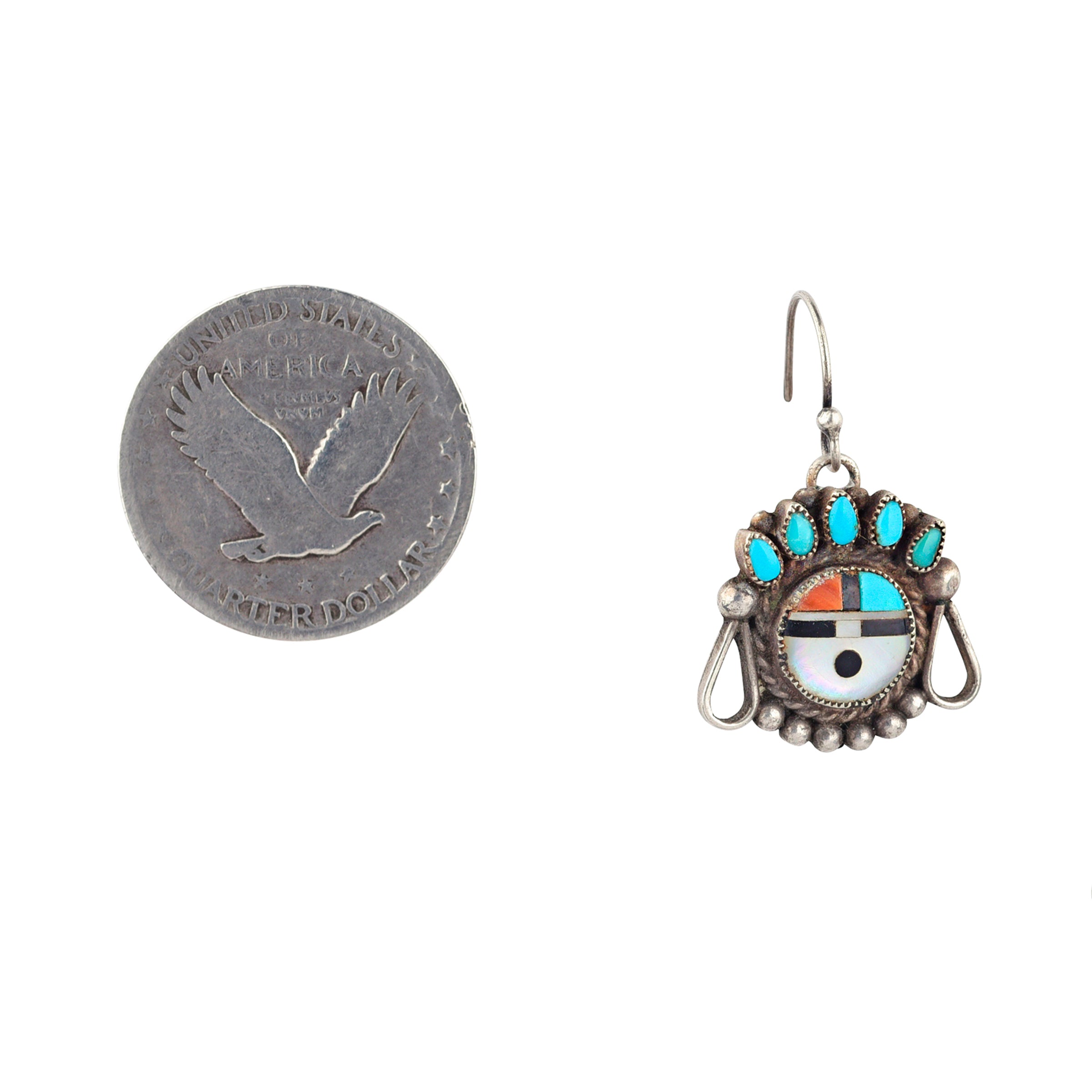 Vintage Zuni Sun-Face Earrings